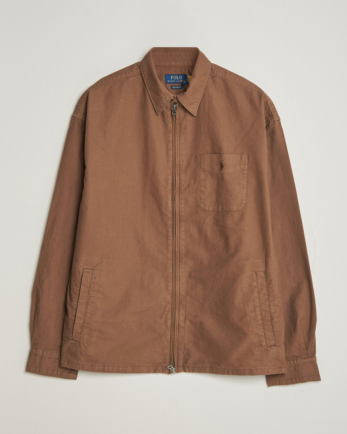 Herr | Skjortor | Polo Ralph Lauren | Osaca Oxford Zip Overshirt Chestnut