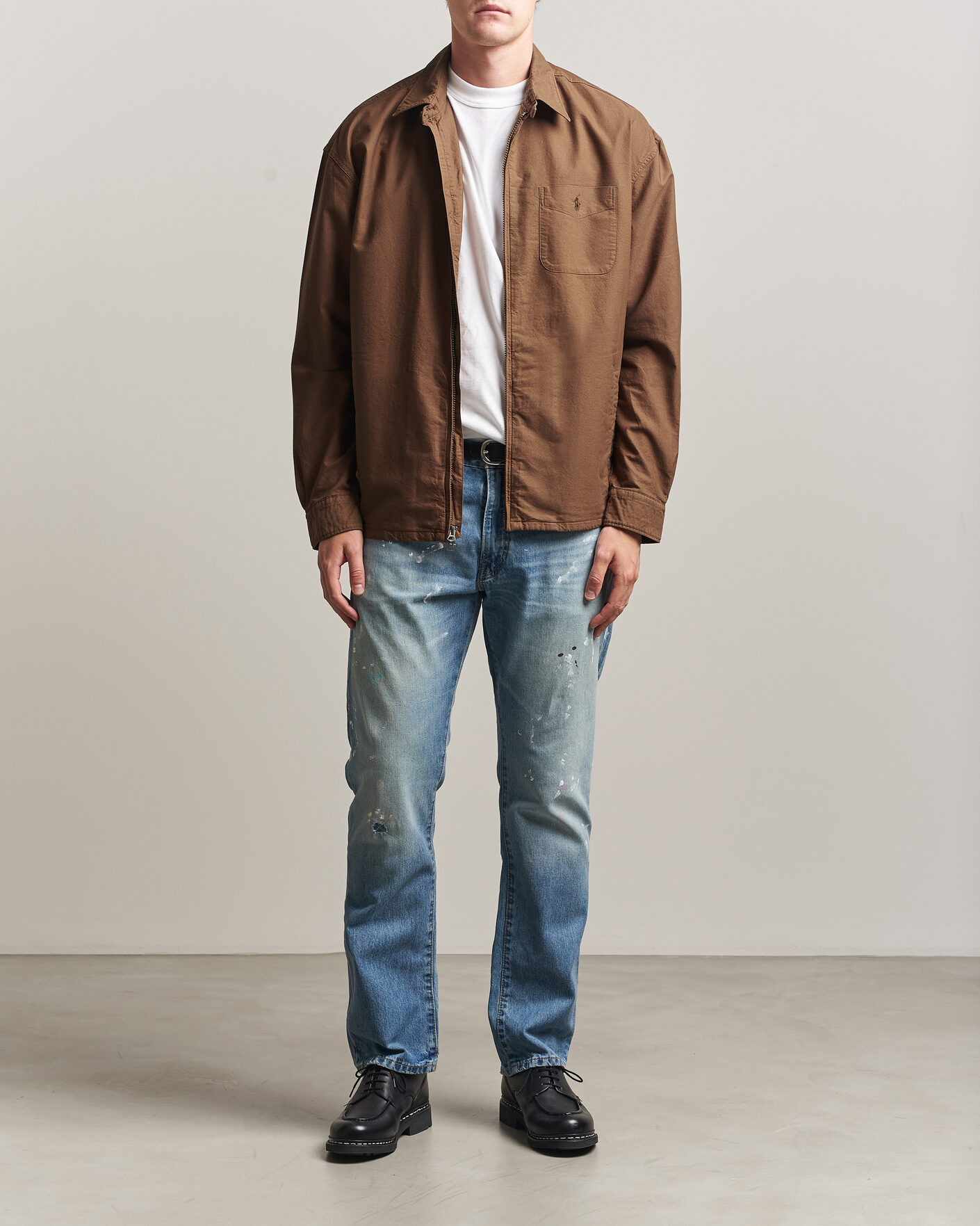 Herr | Skjortor | Polo Ralph Lauren | Osaca Oxford Zip Overshirt Chestnut