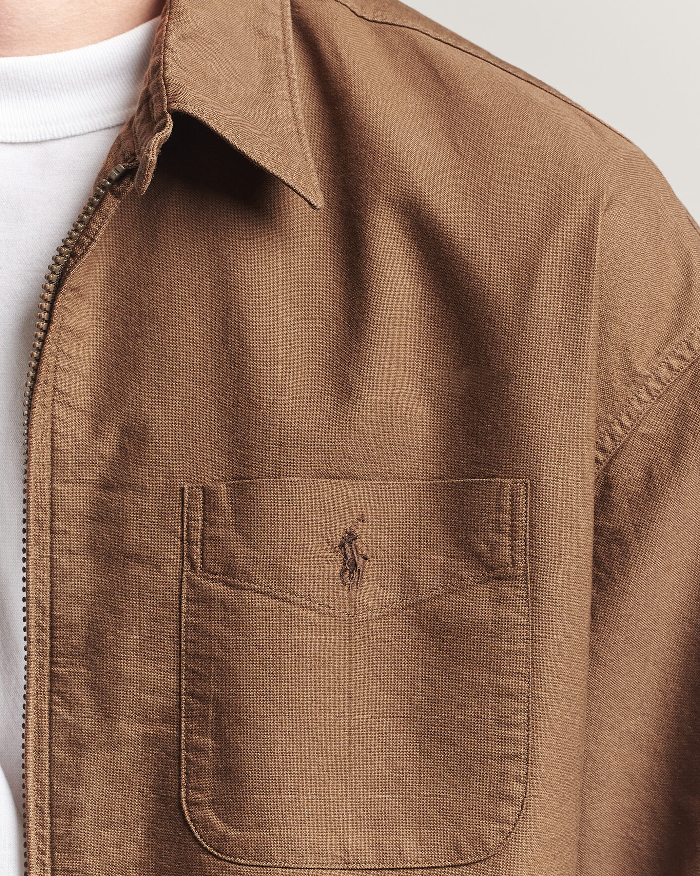 Herr | Skjortor | Polo Ralph Lauren | Osaca Oxford Zip Overshirt Chestnut