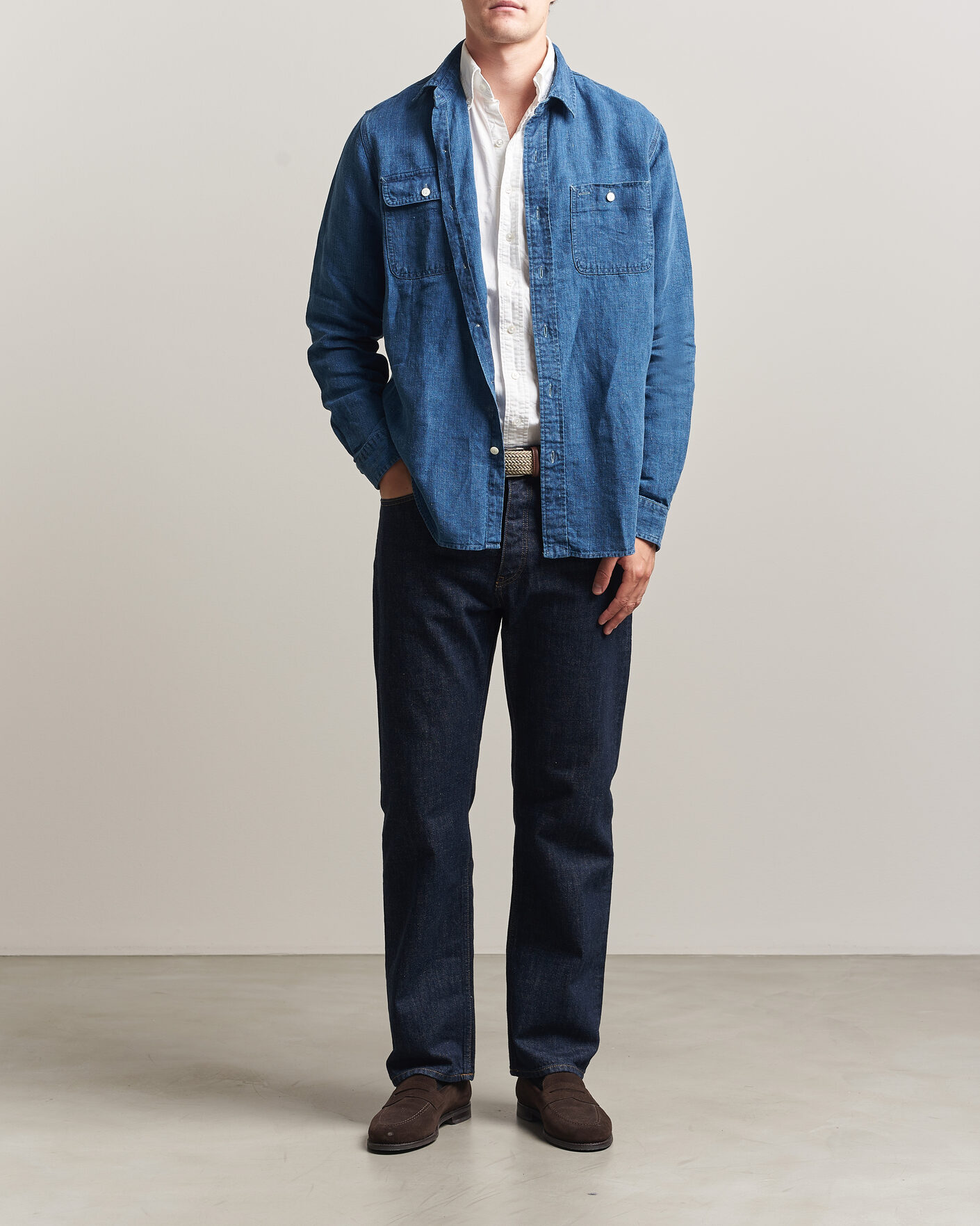 Herr | Skjortor | Polo Ralph Lauren | Indigo/Linen Western Shirt Medium Wash