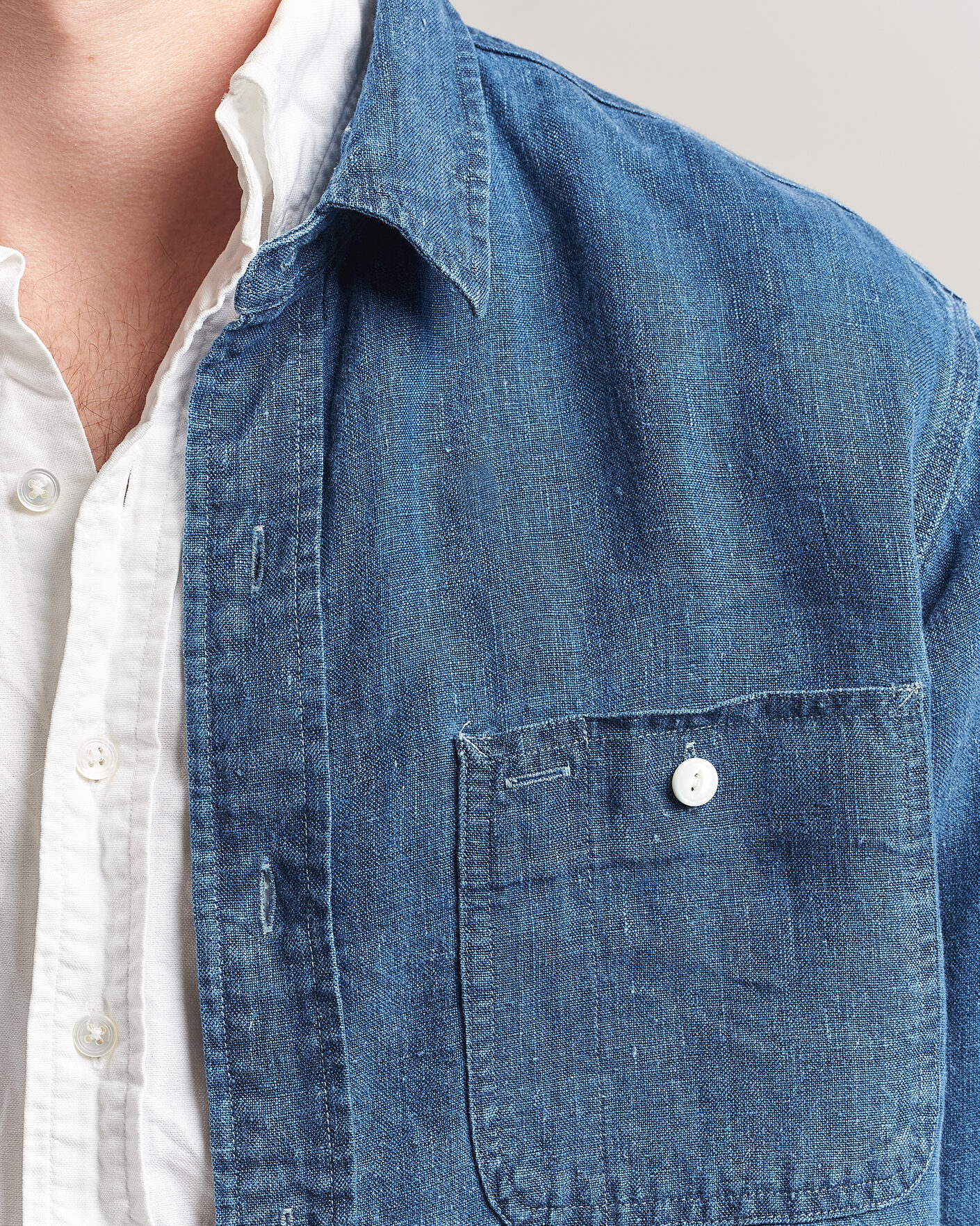 Herr | Skjortor | Polo Ralph Lauren | Indigo/Linen Western Shirt Medium Wash