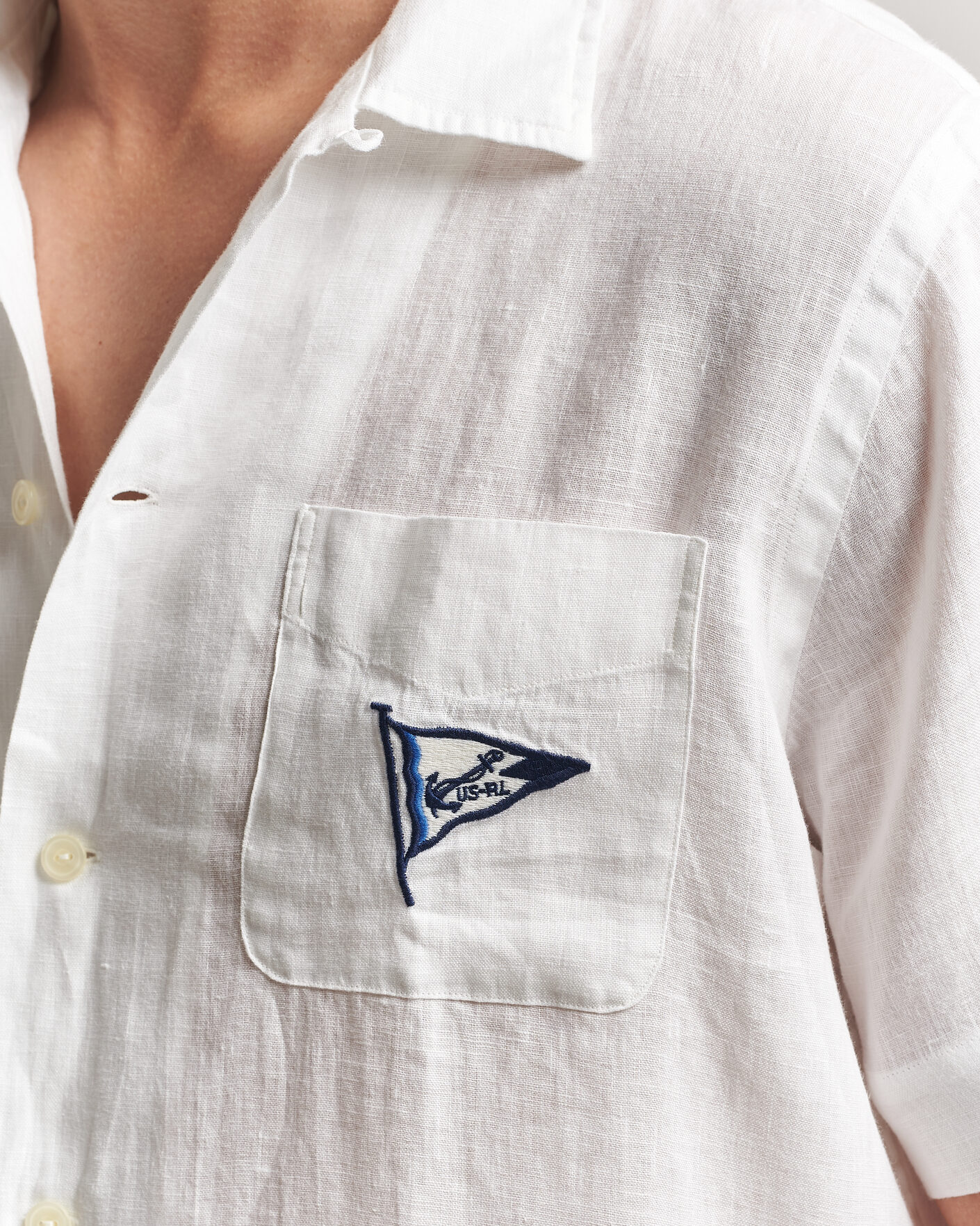 Herr | Skjortor | Polo Ralph Lauren | Linen Camp Shirt Vintage Nautical Sail