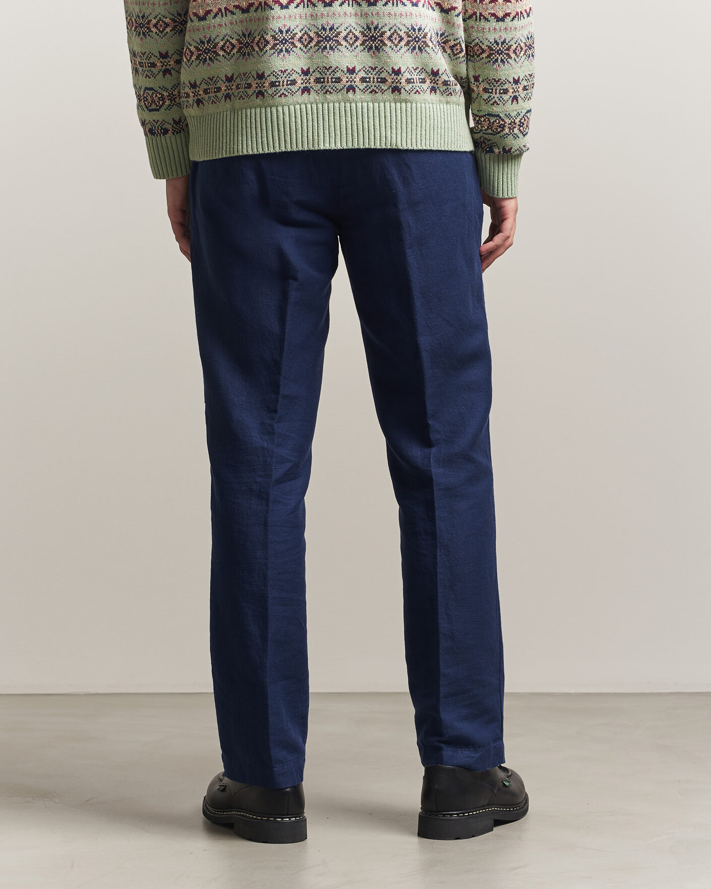 Herr | Byxor | Polo Ralph Lauren | Cotton/Linen Houndstooth Pants Newport Navy