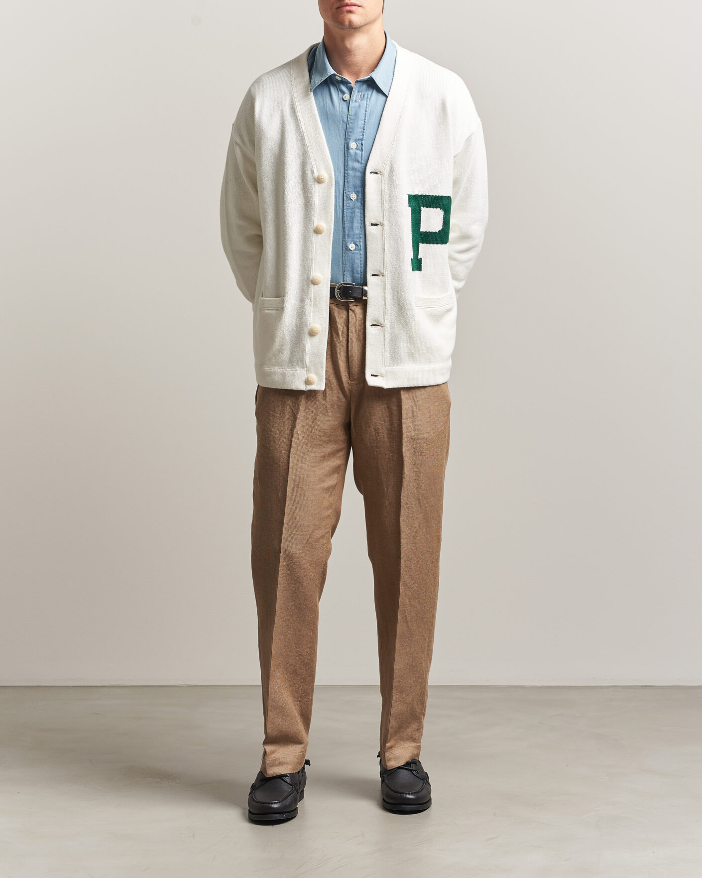 Herr | Byxor | Polo Ralph Lauren | Cotton/Linen Houndstooth Pants Vintage Khaki