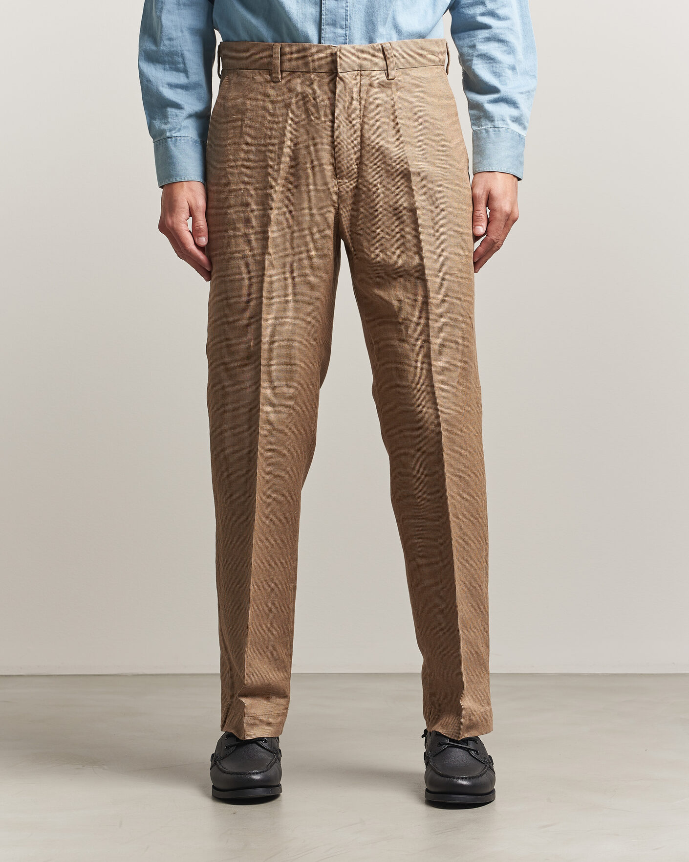 Herr | Byxor | Polo Ralph Lauren | Cotton/Linen Houndstooth Pants Vintage Khaki