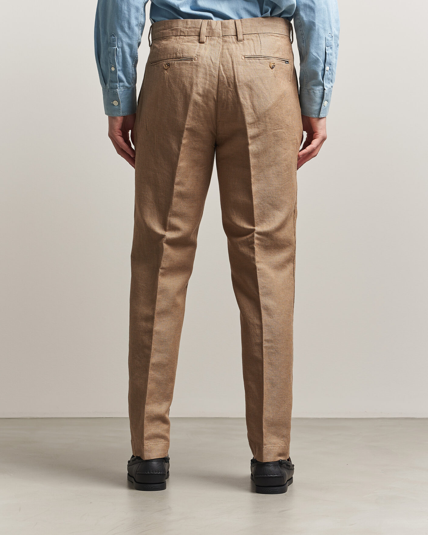 Herr | Byxor | Polo Ralph Lauren | Cotton/Linen Houndstooth Pants Vintage Khaki