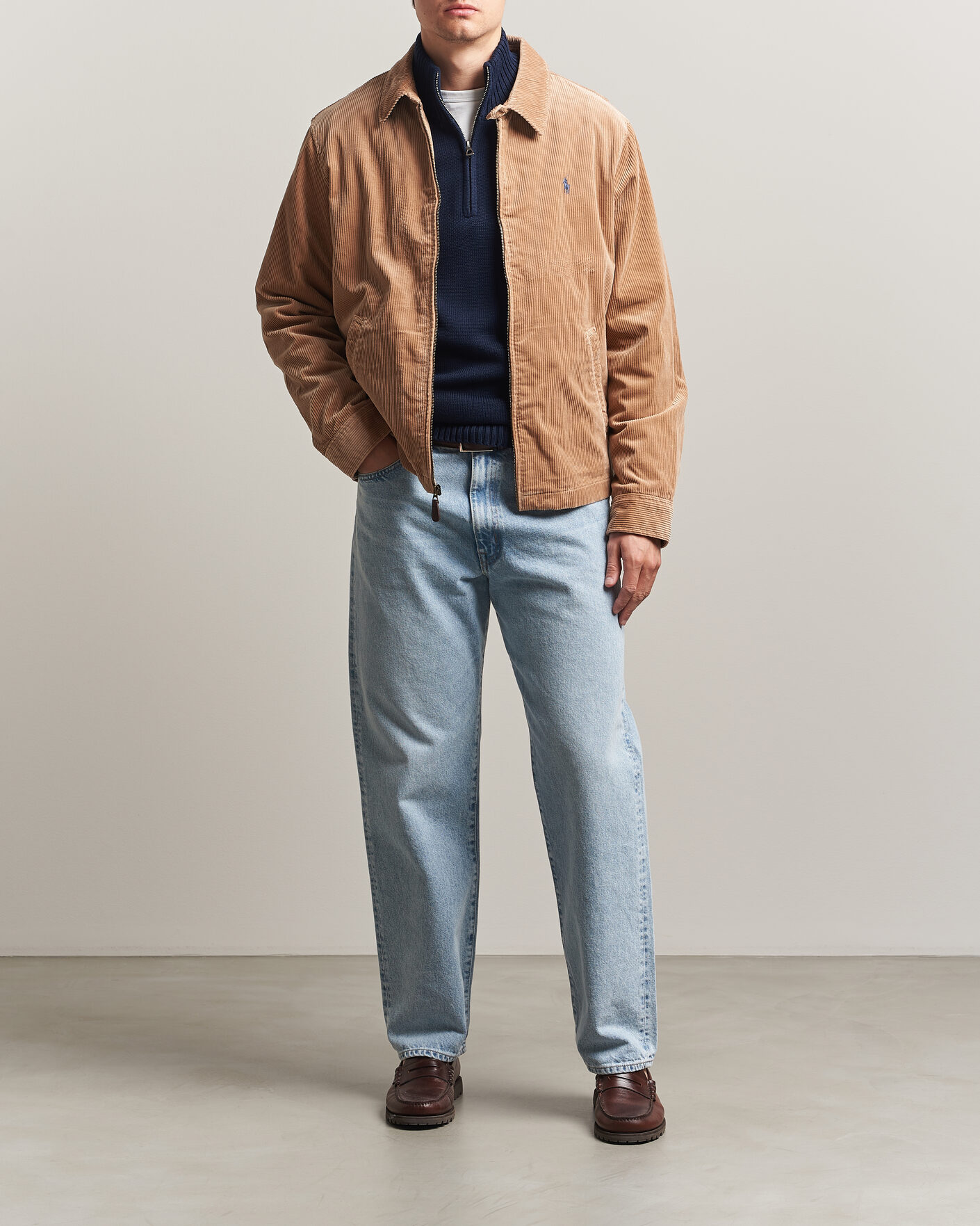 Herr | Jackor | Polo Ralph Lauren | Wale Corduroy Windbreaker Vintage Khaki