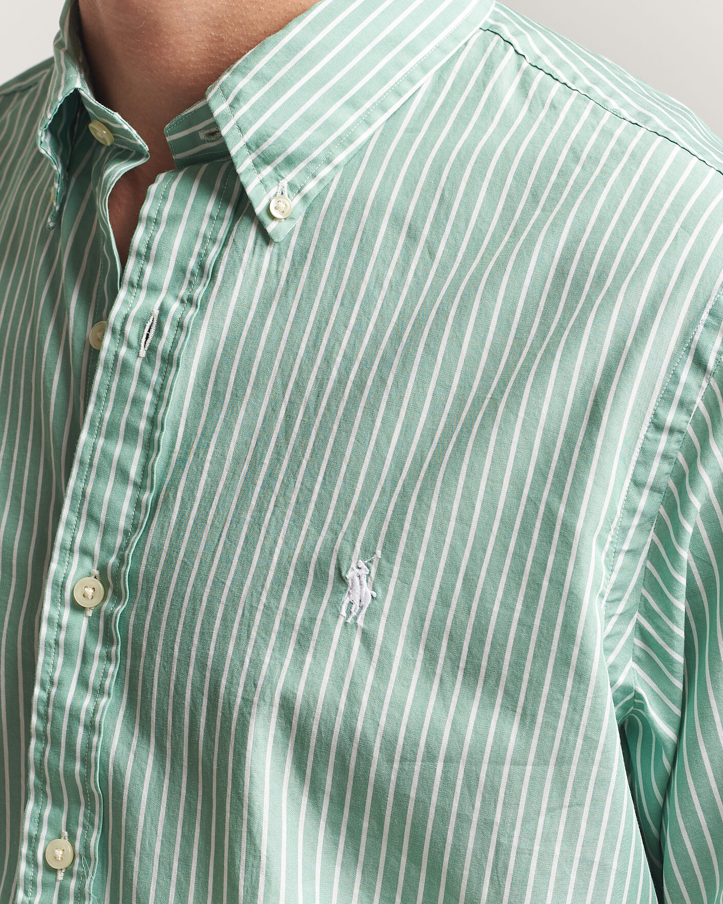 Herr | Skjortor | Polo Ralph Lauren | Custom Fit Stripe Poplin Shirt Faded Mint