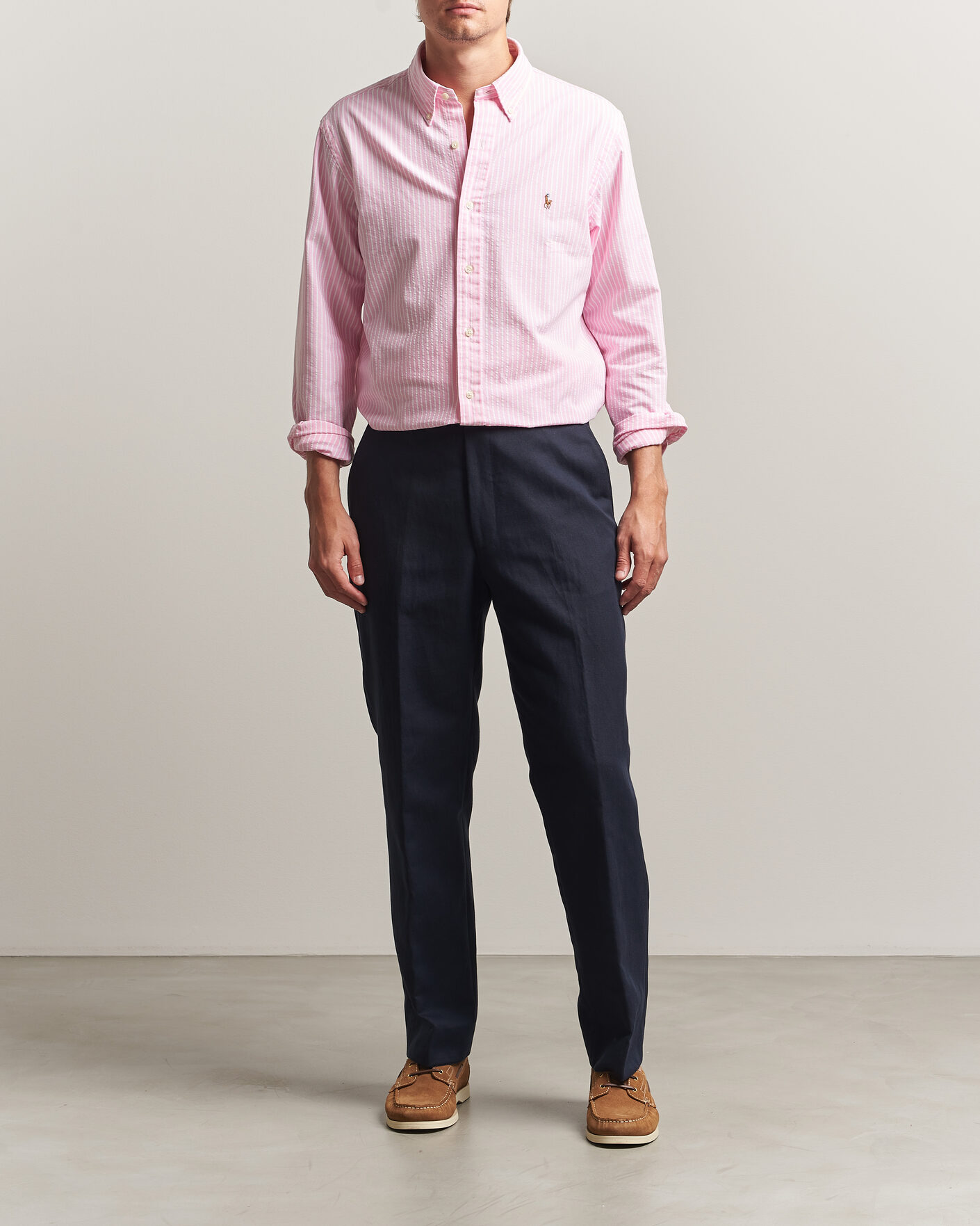 Herr | Skjortor | Polo Ralph Lauren | Custom Fit Seersucker/Oxford Stripe Shirt New Rose