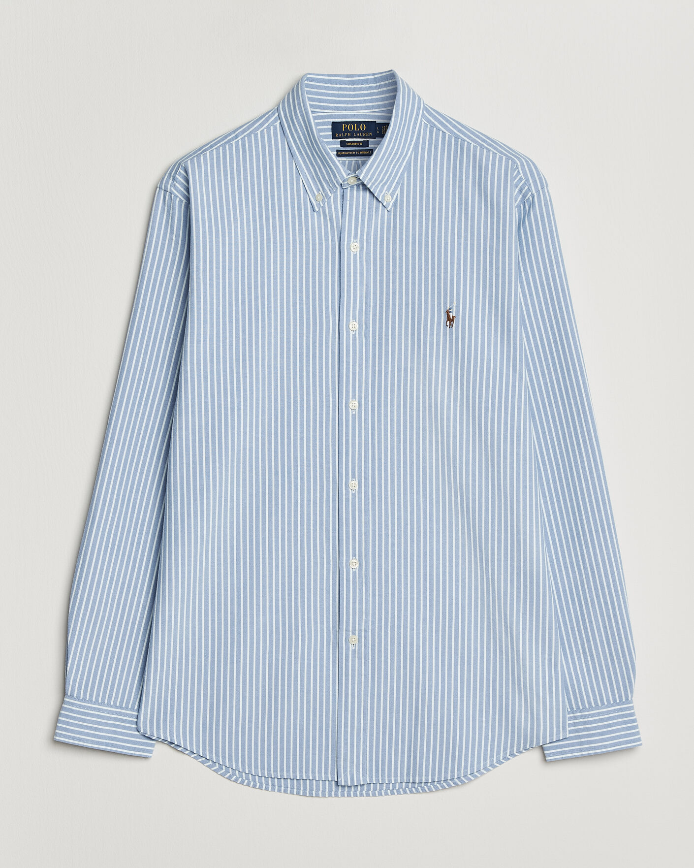 Herr | Skjortor | Polo Ralph Lauren | Custom Fit Seersucker/Oxford Stripe Shirt Blue