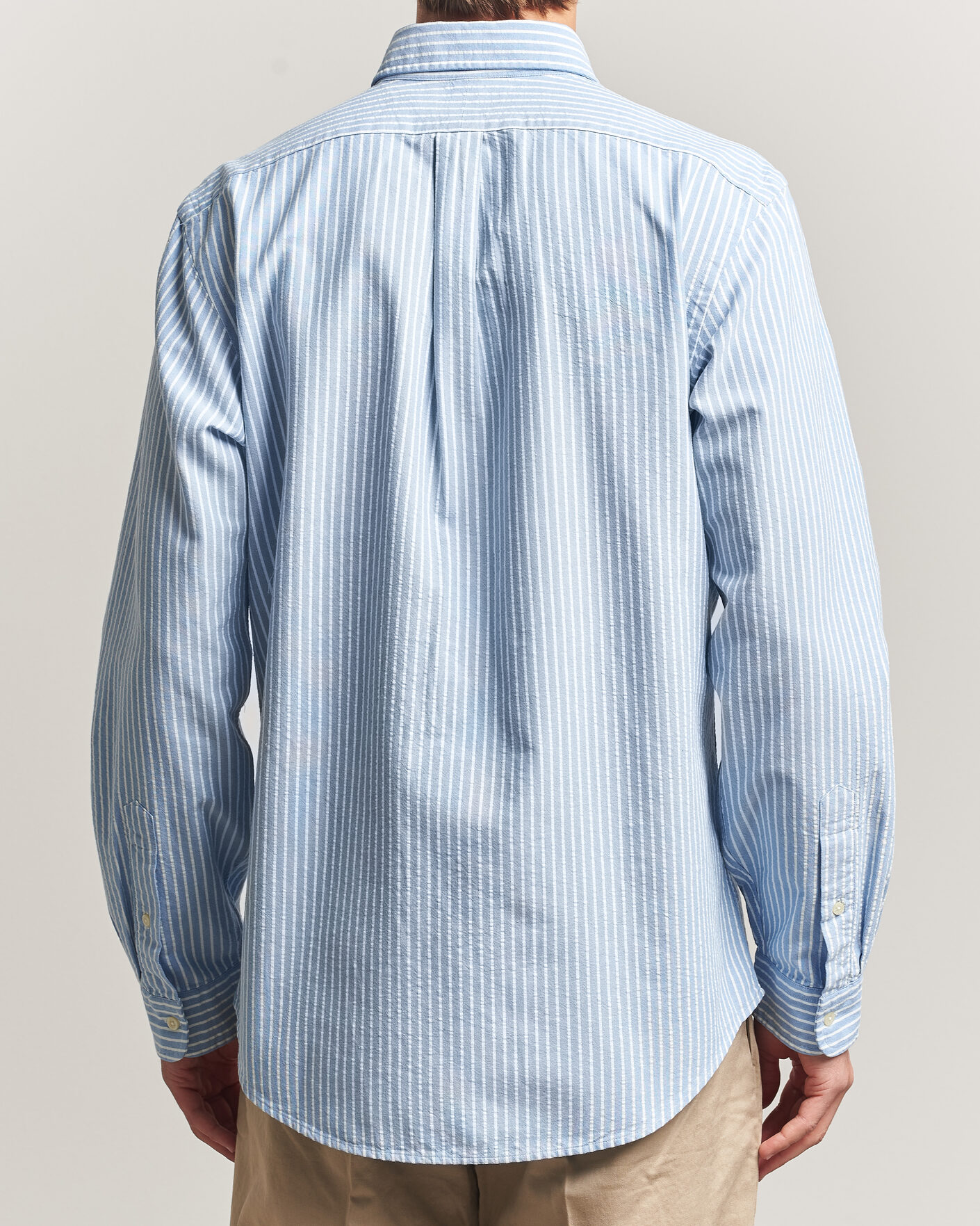 Herr | Skjortor | Polo Ralph Lauren | Custom Fit Seersucker/Oxford Stripe Shirt Blue