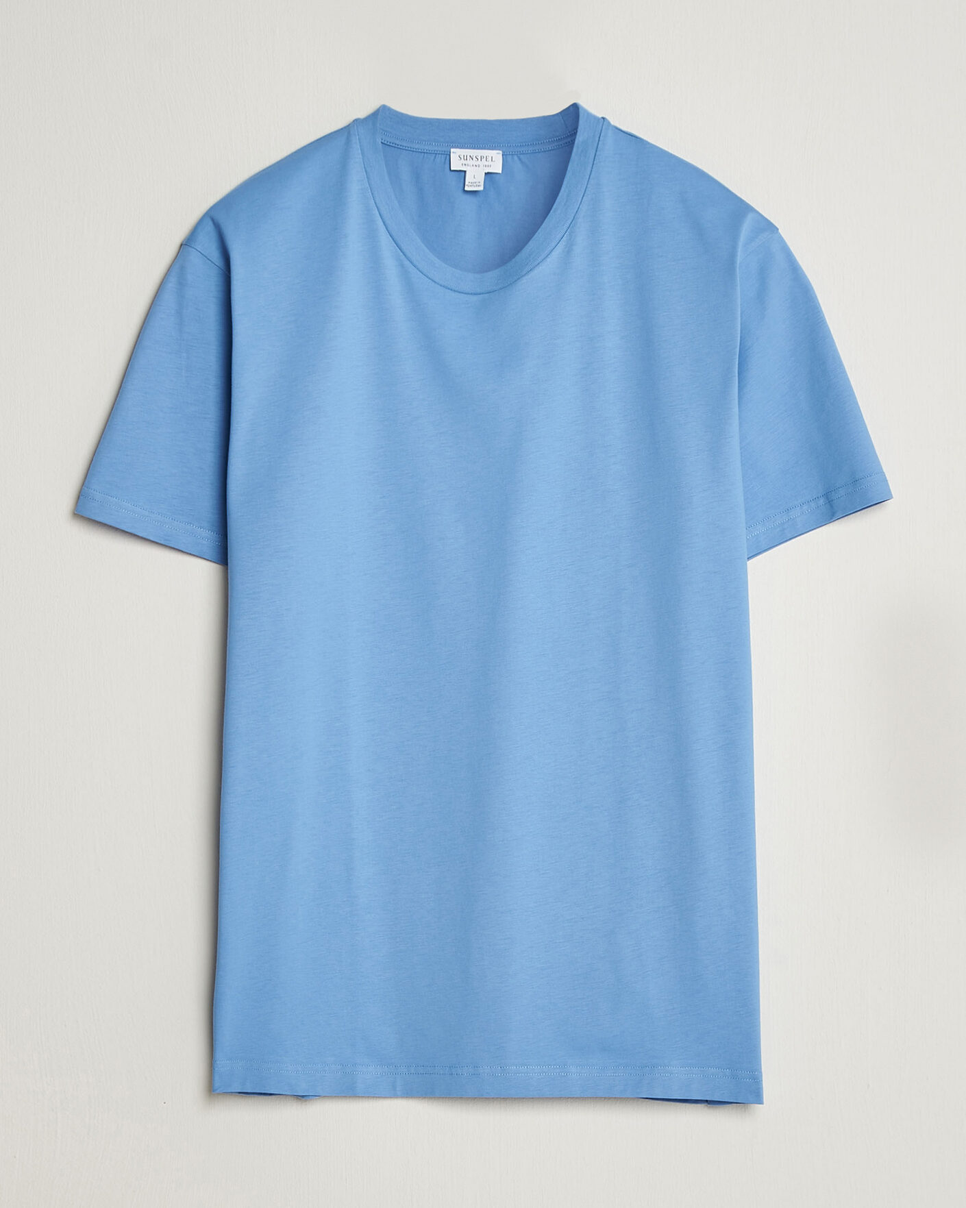 Herr | T-Shirts | Sunspel | Riviera Midweight T-Shirt Azure Blue