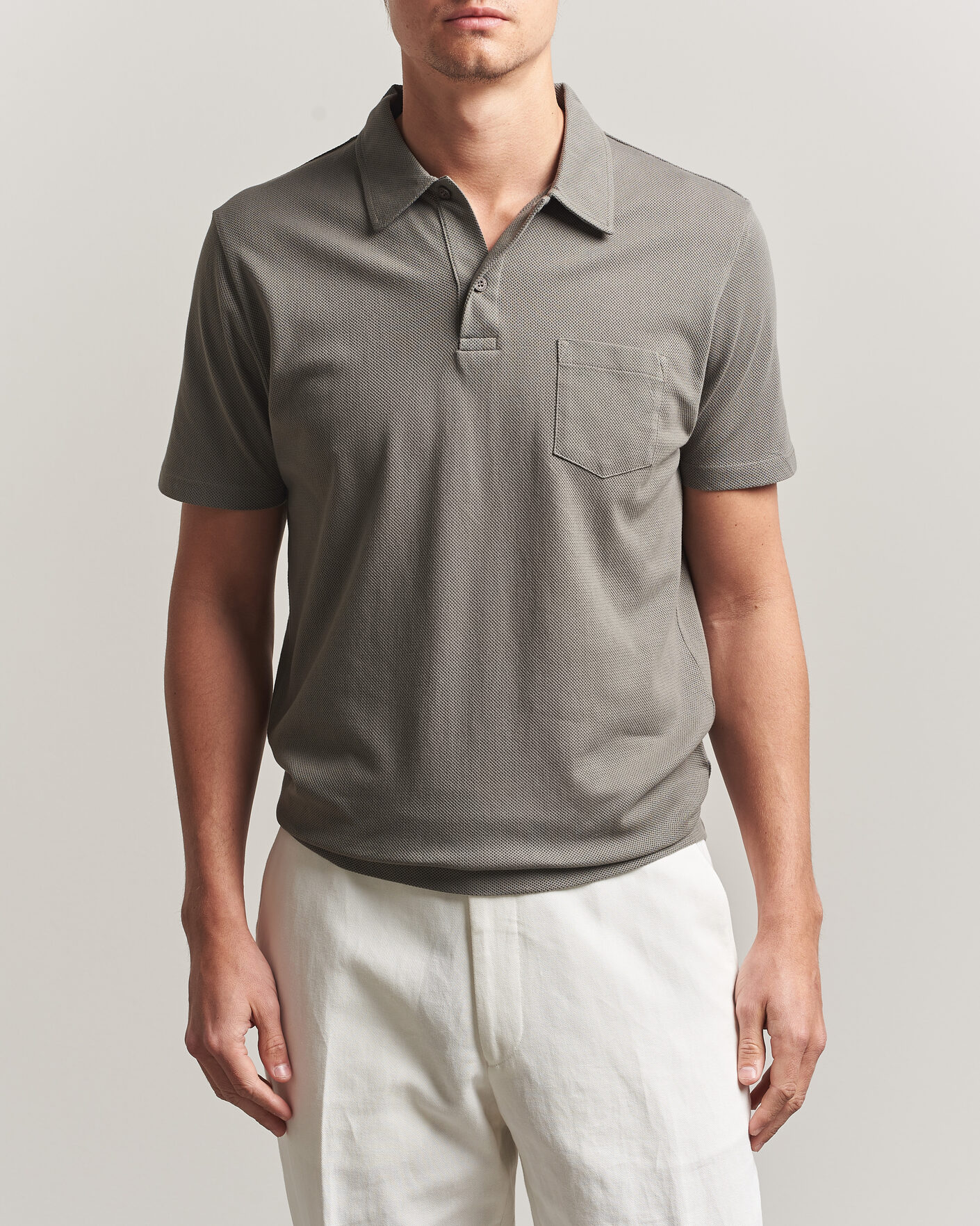 Herr | Pikéer | Sunspel | Riviera Polo Shirt Fossil Grey