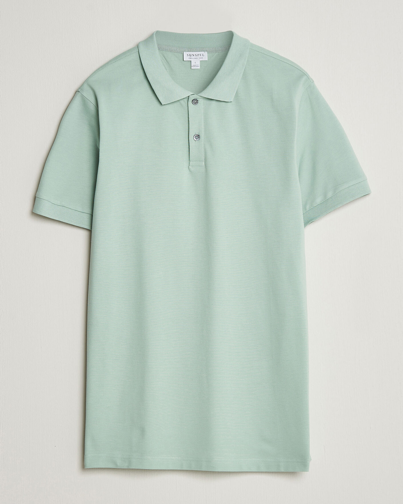 Herr | Pikéer | Sunspel | Short Sleeve Pique Polo Laurel Green