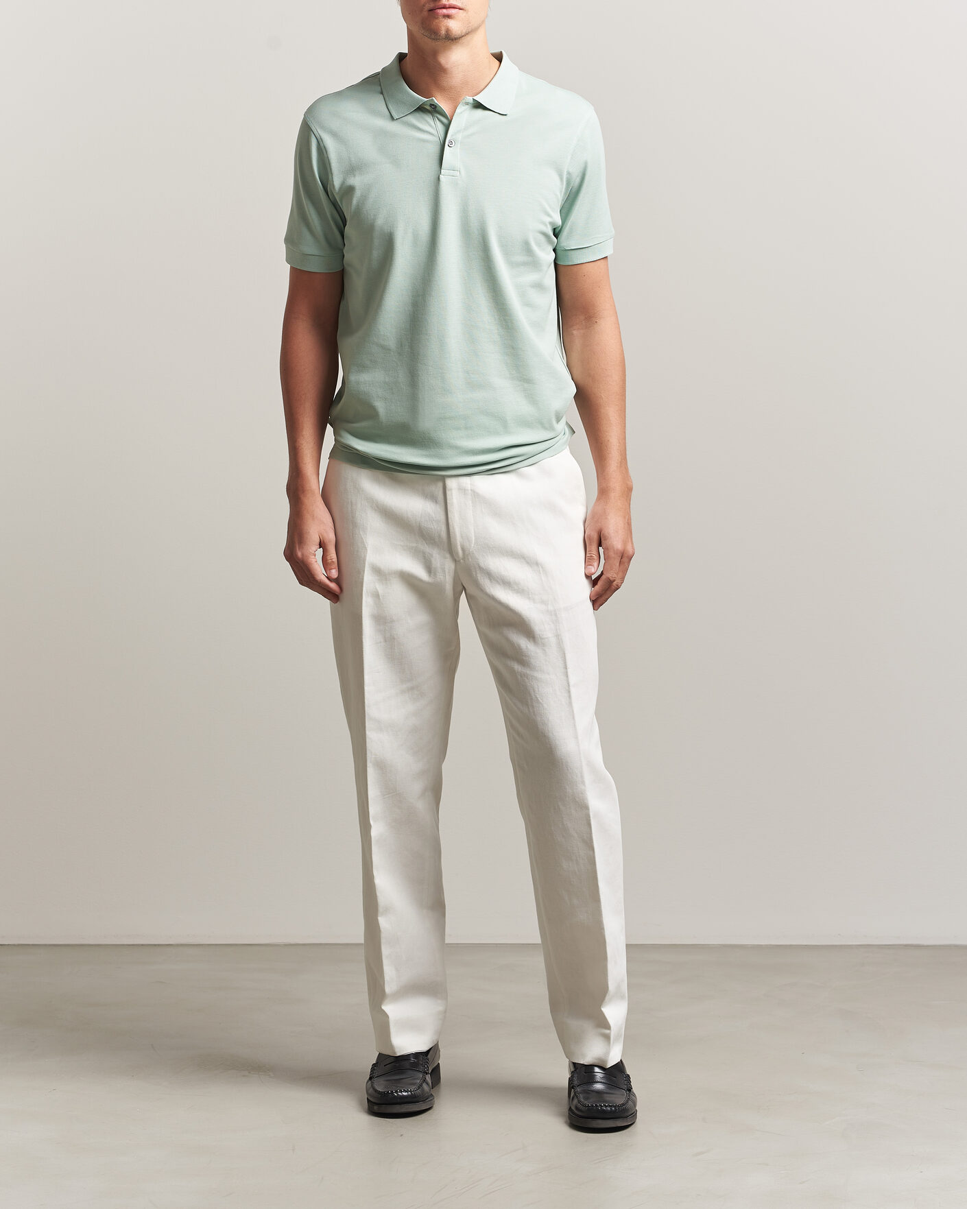 Herr | Pikéer | Sunspel | Short Sleeve Pique Polo Laurel Green