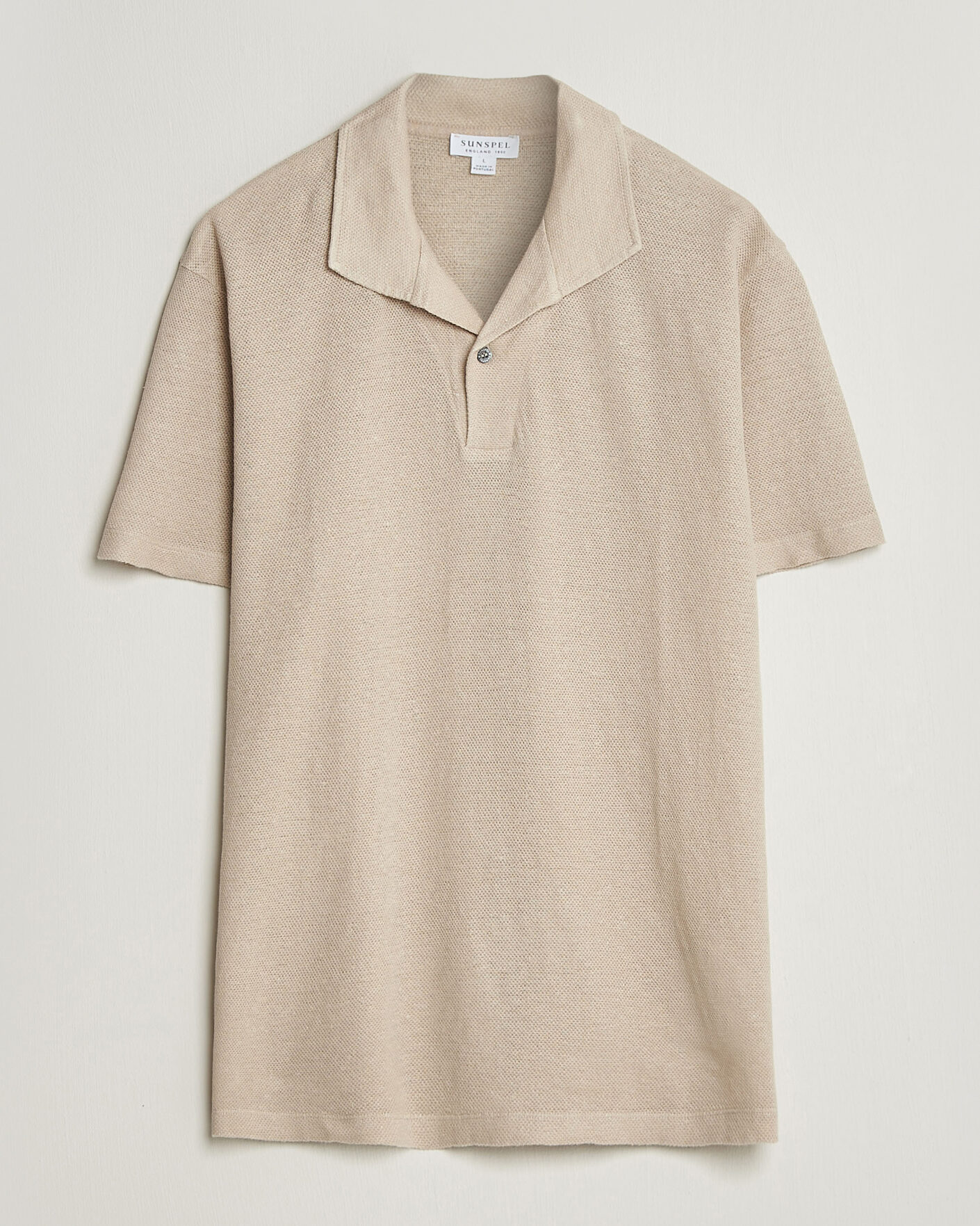 Herr | Pikéer | Sunspel | Linen Pique Polo Hazelwood