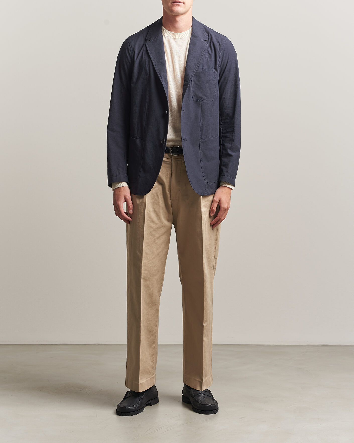Herr | Kavajer | Sunspel | Lightweight Poplin Jacket Blazer Navy