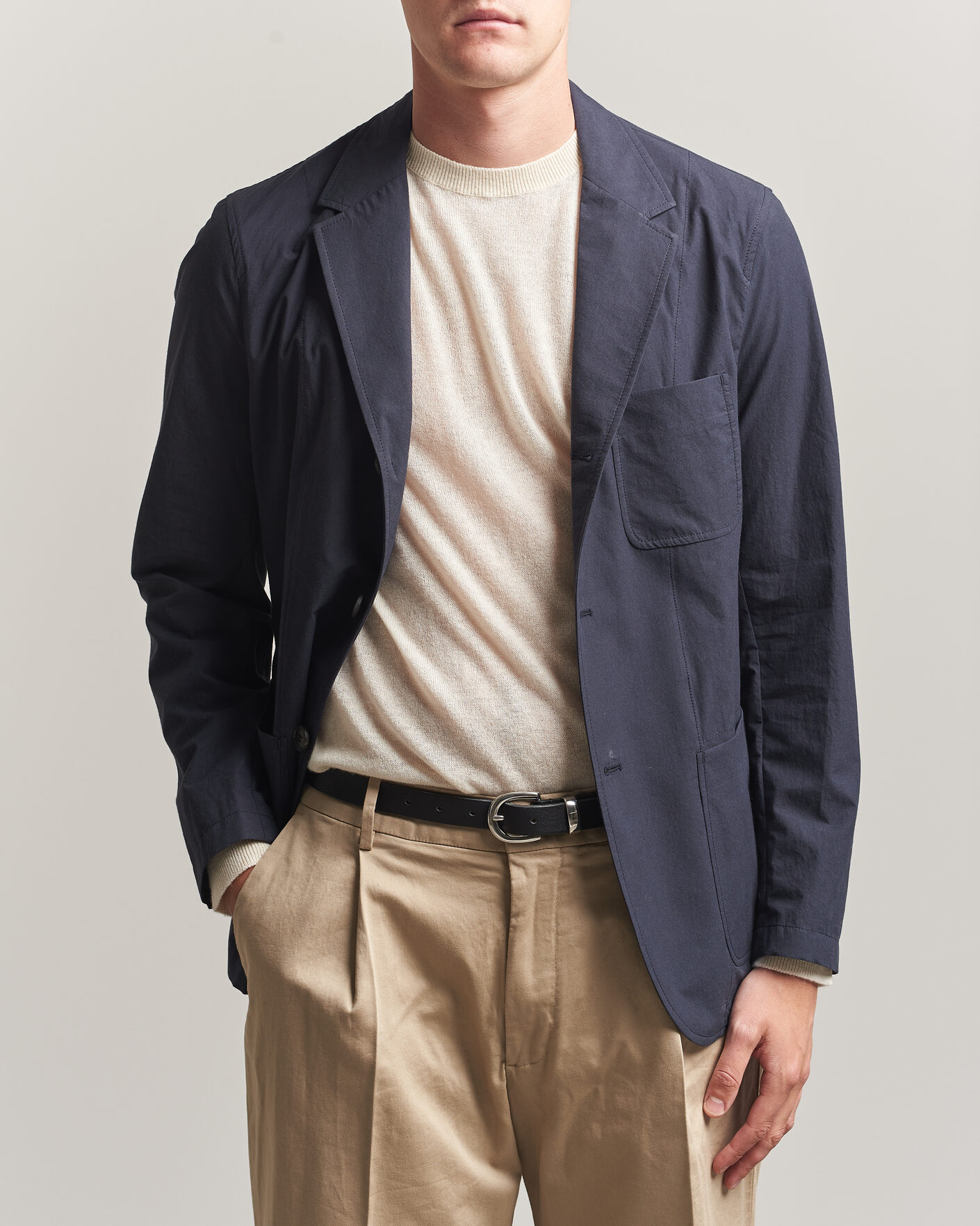 Herr | Kavajer | Sunspel | Lightweight Poplin Jacket Blazer Navy