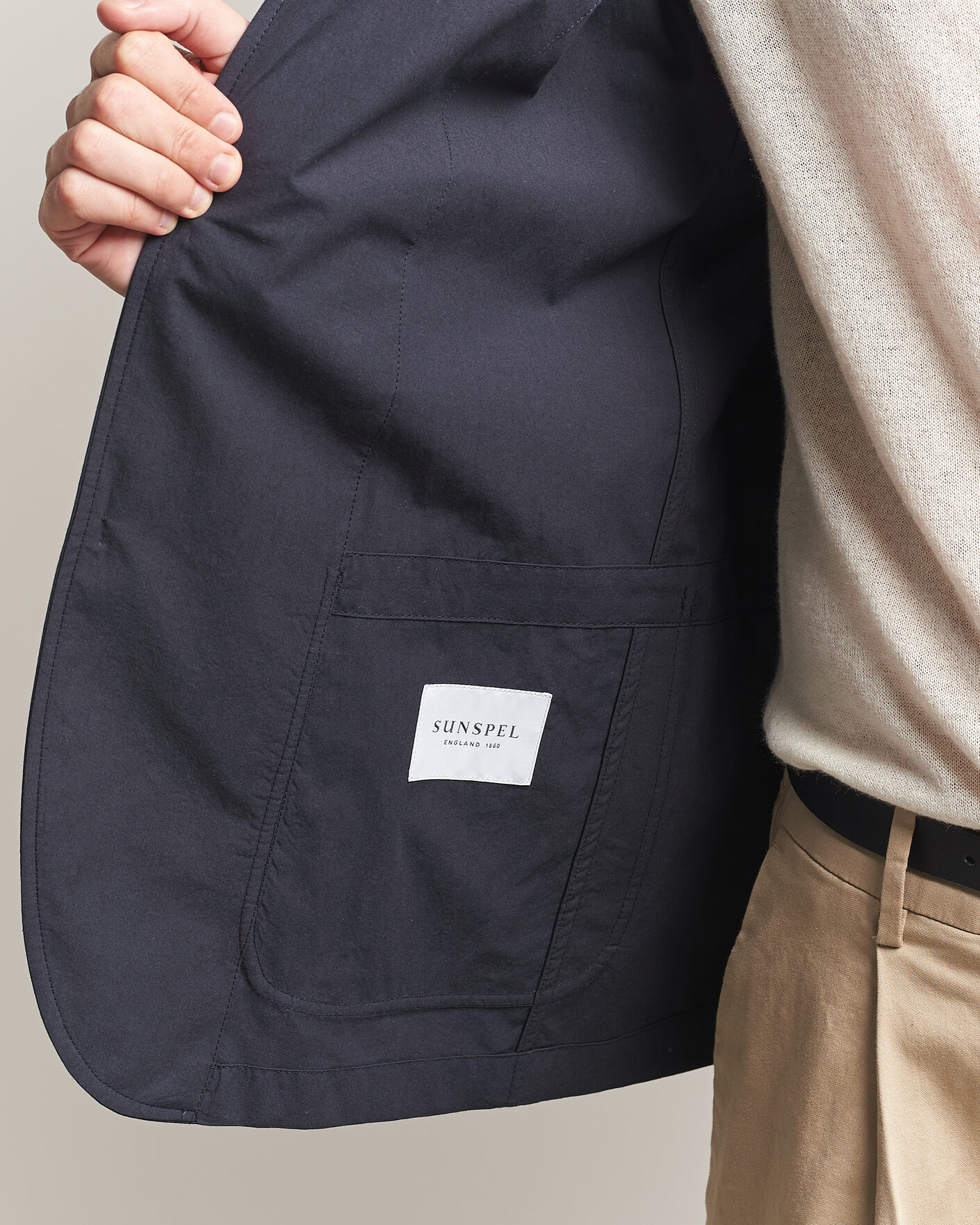Herr | Kavajer | Sunspel | Lightweight Poplin Jacket Blazer Navy