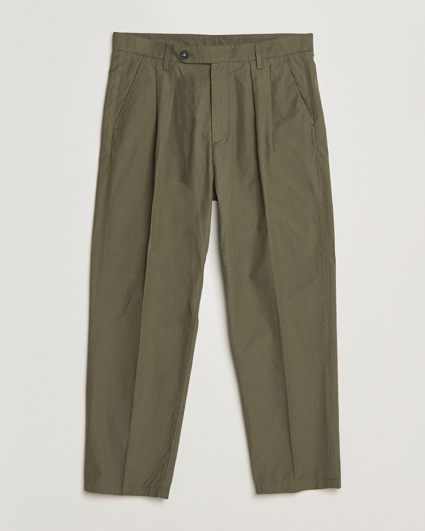 Herr | Byxor | Massimo Alba | Stan Pleated Chinos Military