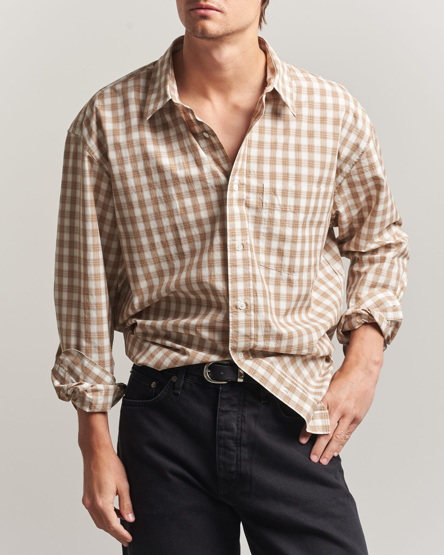 Herr | Skjortor | Sunflower | New Base Shirt Beige Check