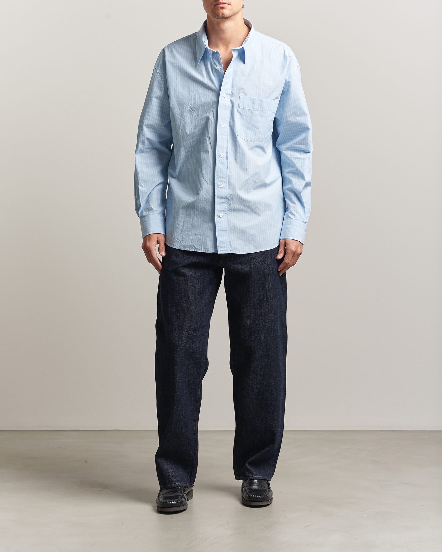 Herr | Skjortor | Sunflower | New Base Shirt Light Blue Stripe