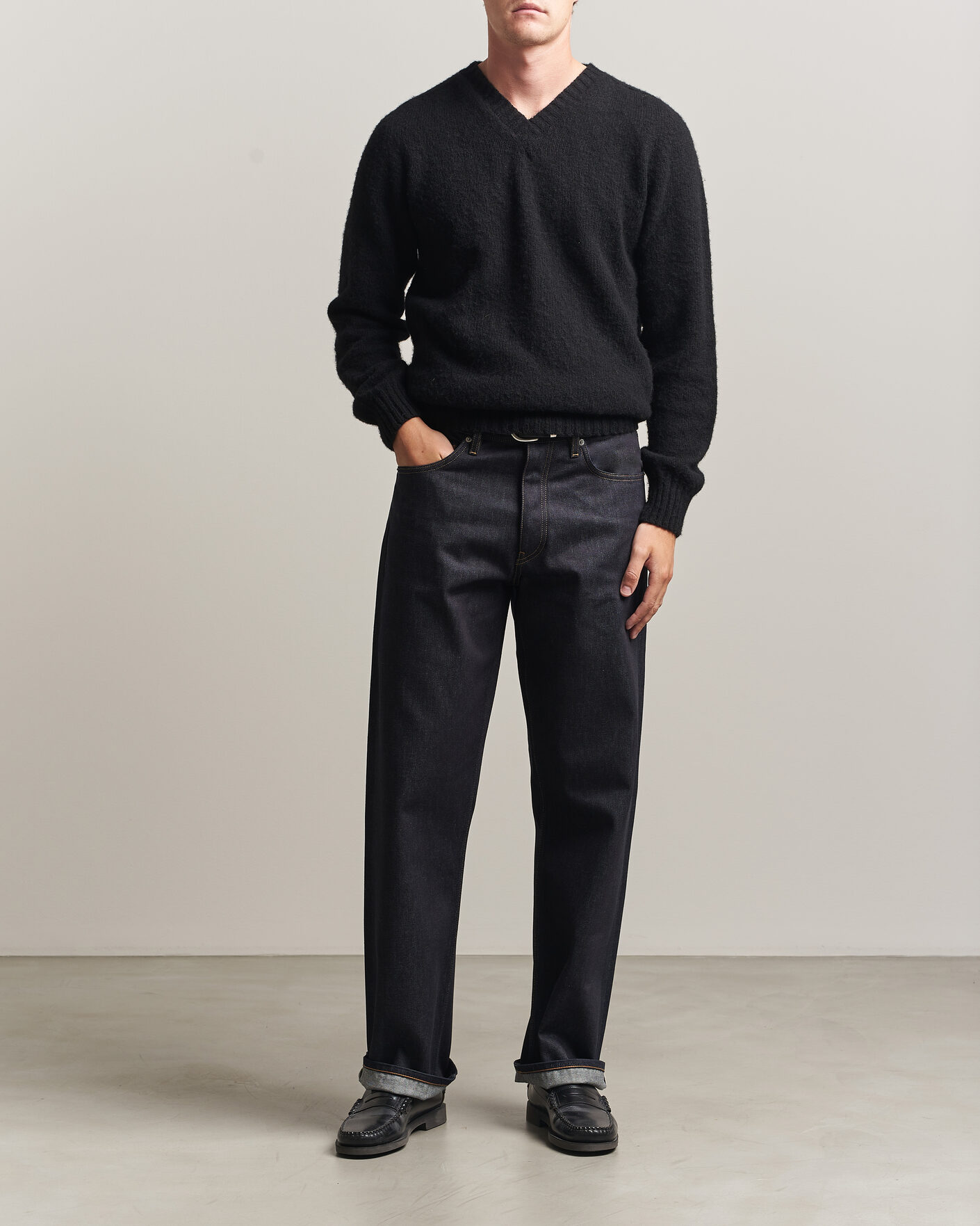 Herr | Byxor | Sunflower | Loose Selvedge Jeans Raw Indigo