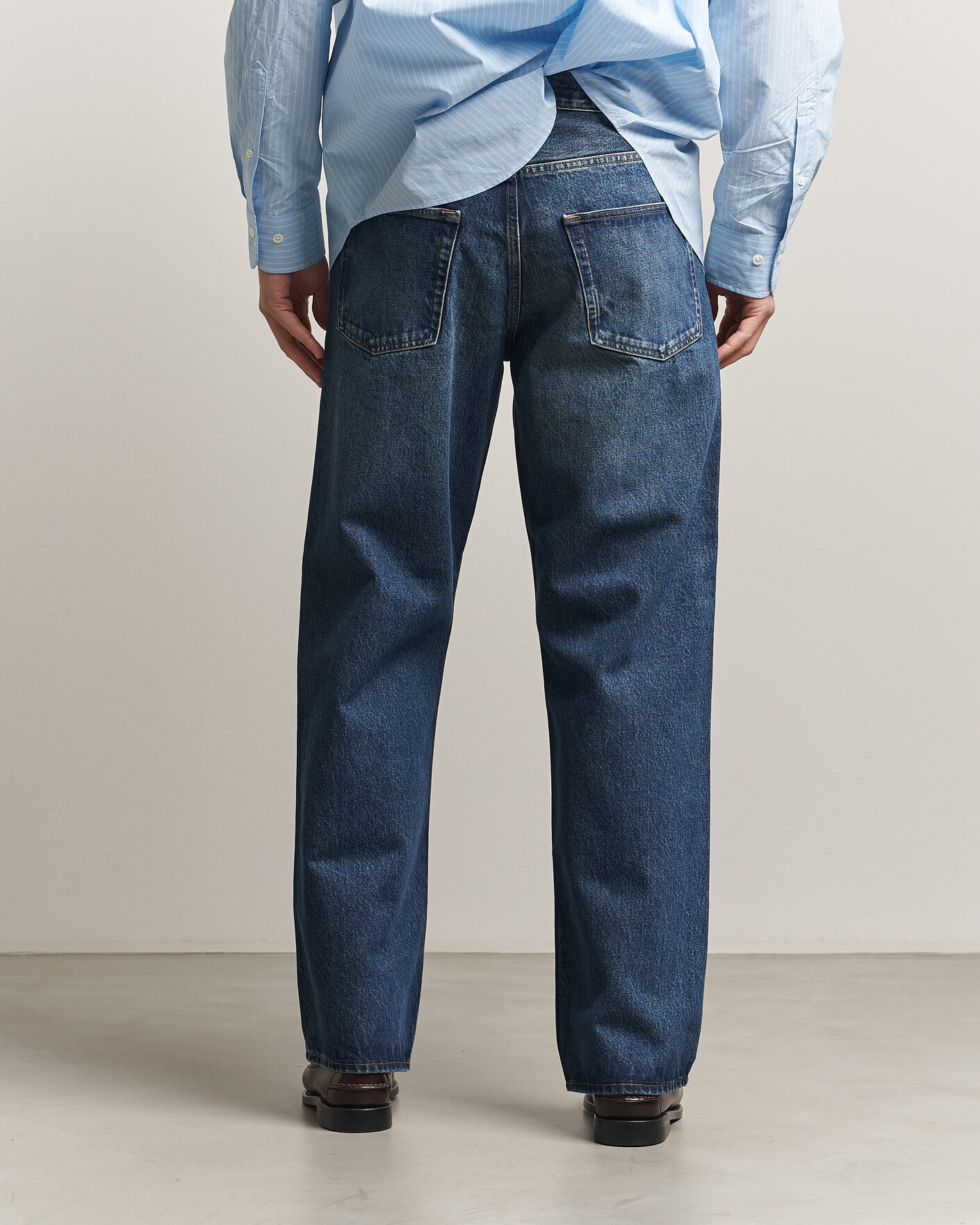 Herr | Byxor | Sunflower | Loose Jeans Dark Blue Worn