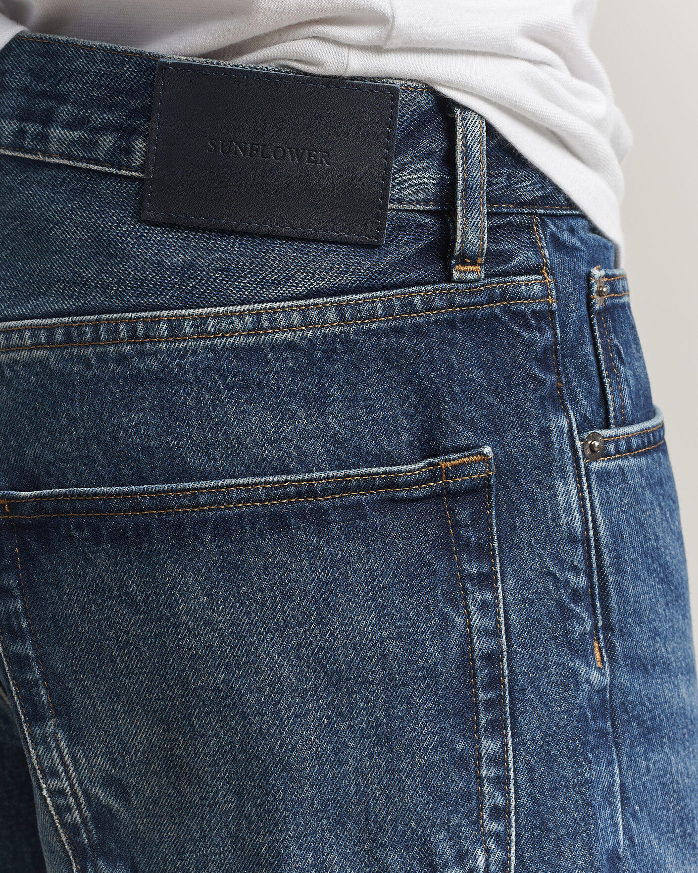 Herr | Byxor | Sunflower | Loose Jeans Dark Blue Worn