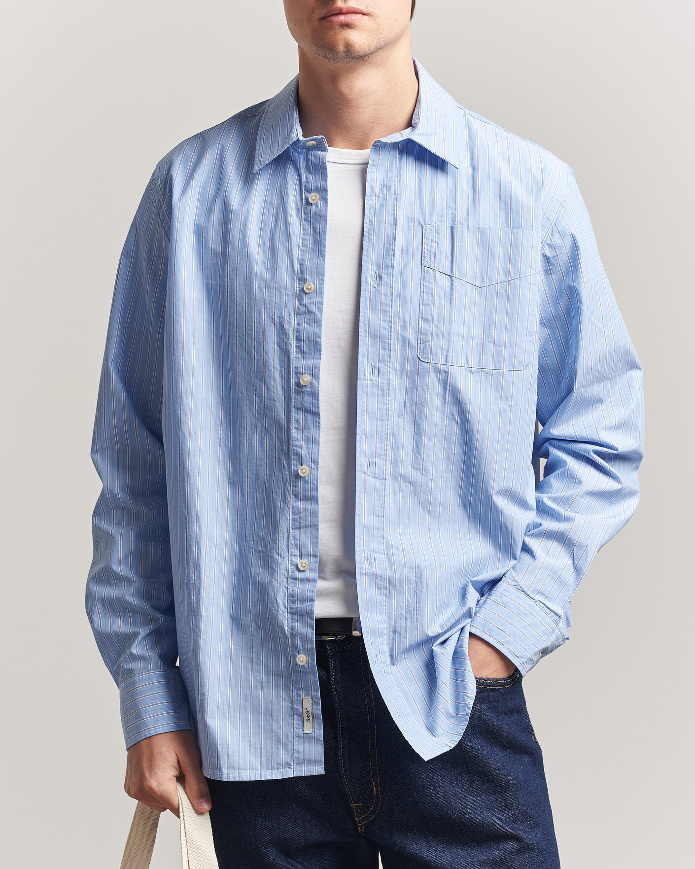 Herr | Skjortor | Forét | Maple Regular Fit Poplin Shirt Light Blue