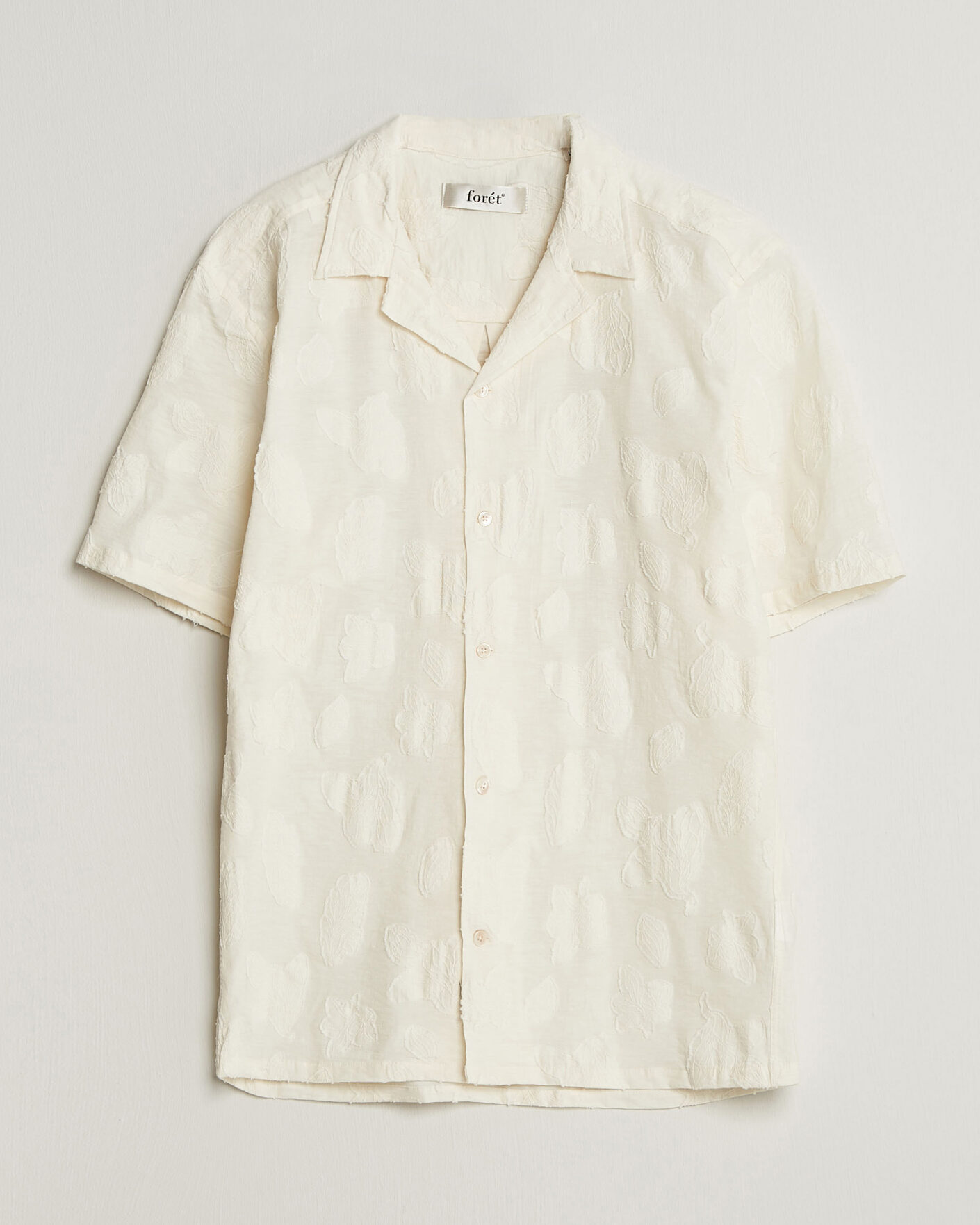 Herr | Skjortor | Forét | Peer Jaquard Short Sleeve Shirt Cloud
