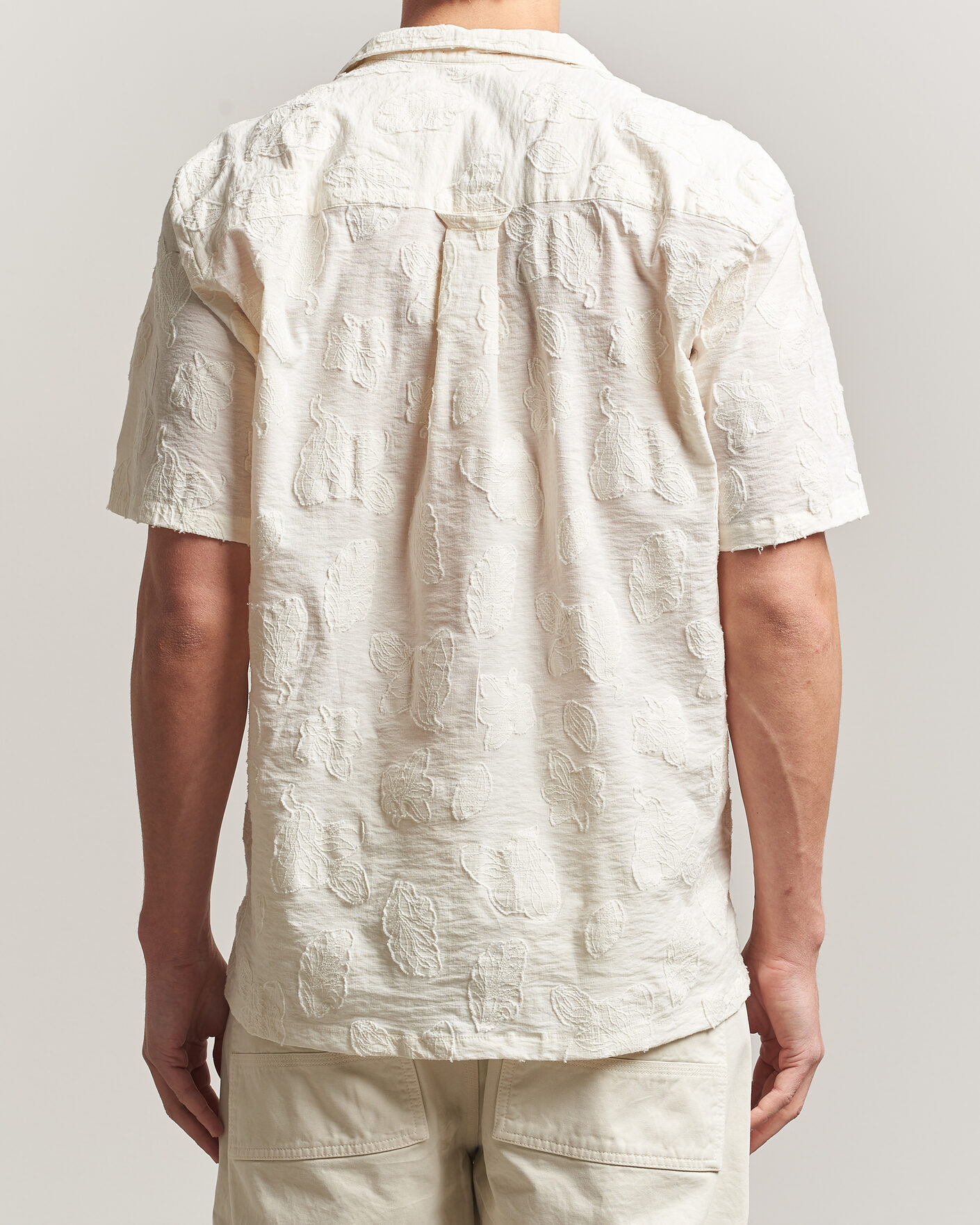 Herr | Skjortor | Forét | Peer Jaquard Short Sleeve Shirt Cloud