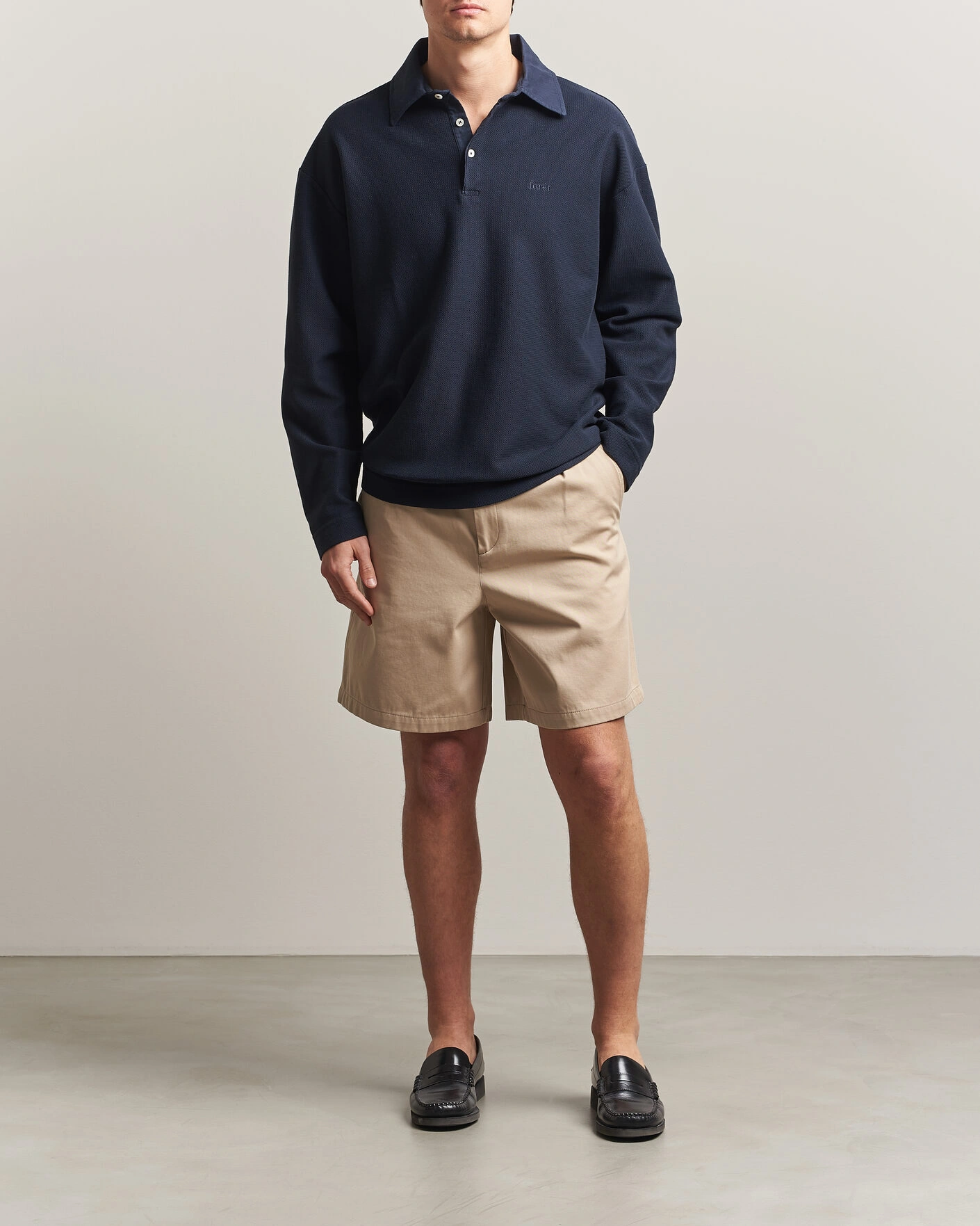 Herr | Tröjor | Forét | Herb Textured Knit Polo Navy
