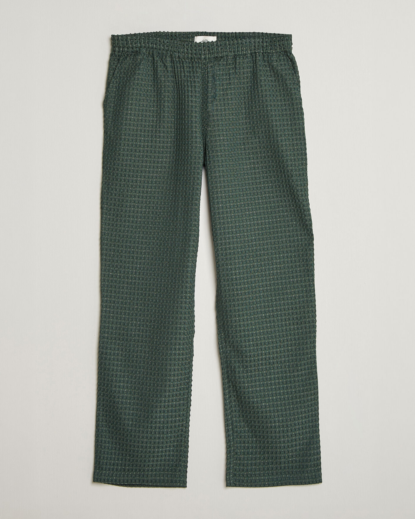 Herr | Byxor | LES DEUX | Check Seersucker Casual Pants Pine Green