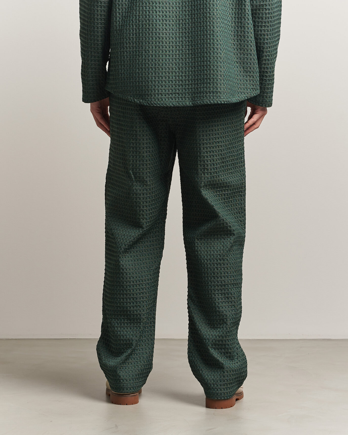 Herr | Byxor | LES DEUX | Check Seersucker Casual Pants Pine Green