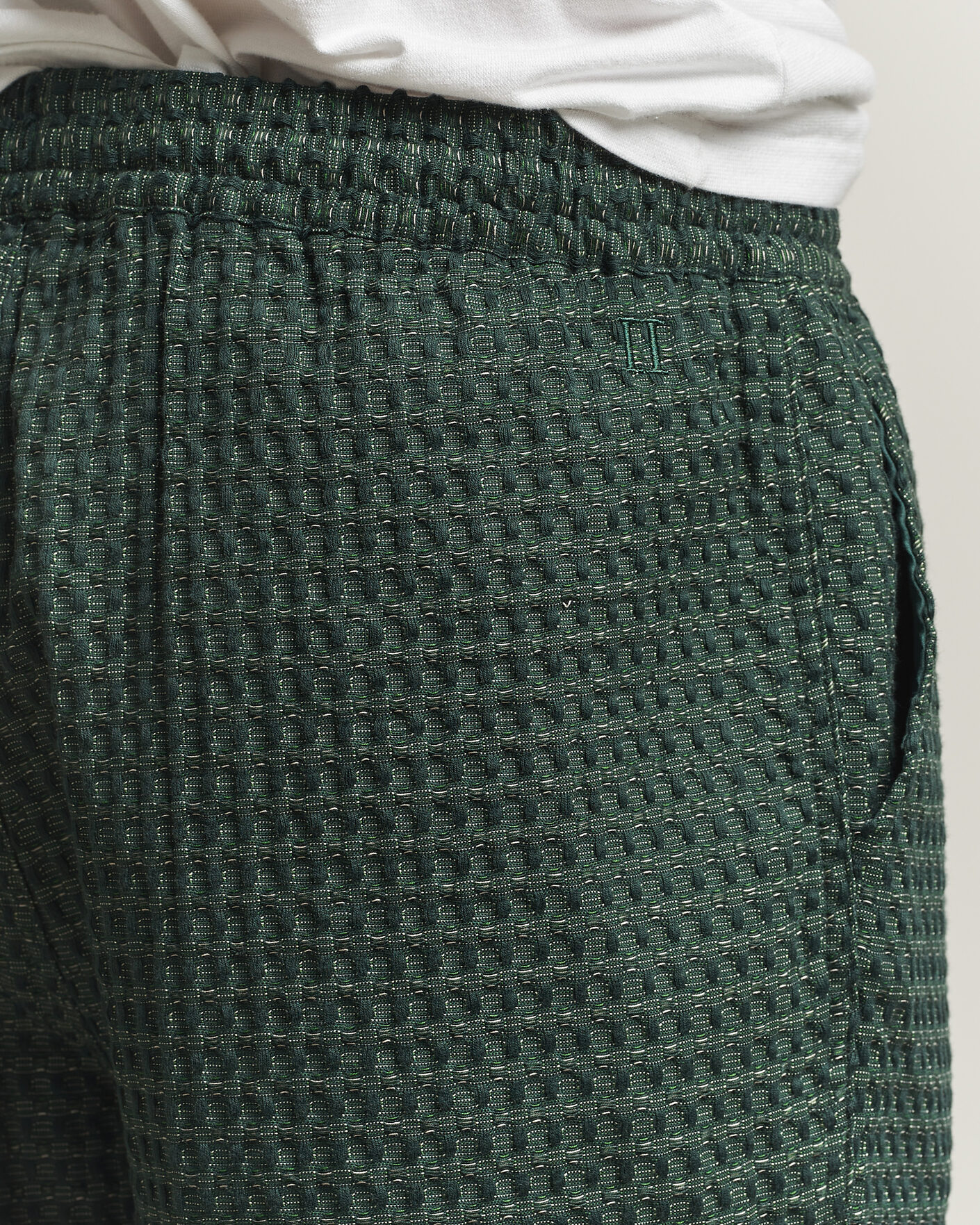 Herr | Byxor | LES DEUX | Check Seersucker Casual Pants Pine Green