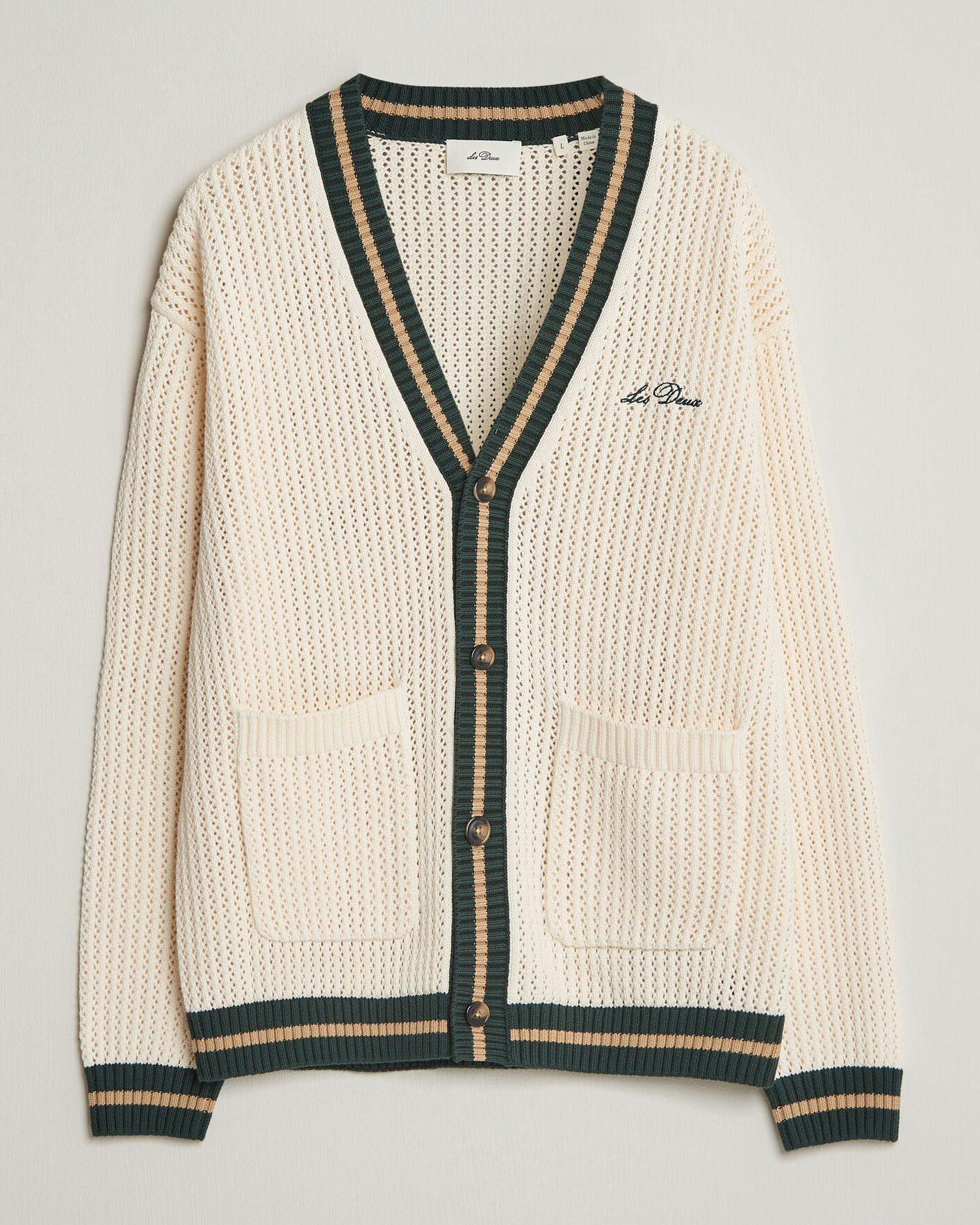 Herr | Tröjor | LES DEUX | Lace Knitted Cardigan Eggnog White