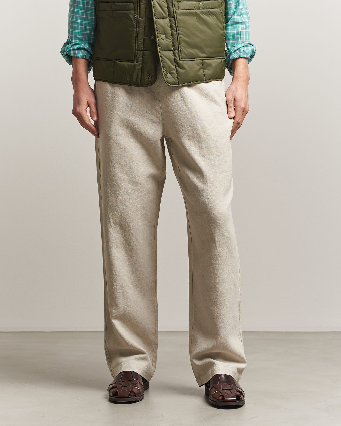 Herr | Byxor | LES DEUX | Linen Casual Pants Light Sand