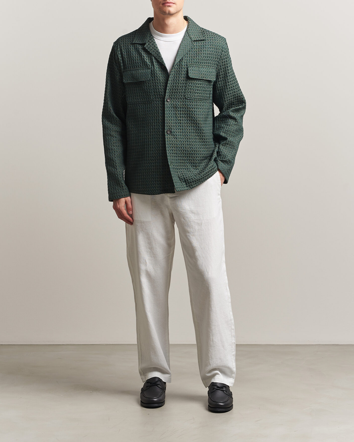 Herr | Byxor | LES DEUX | Linen Comfort Suit Pants White