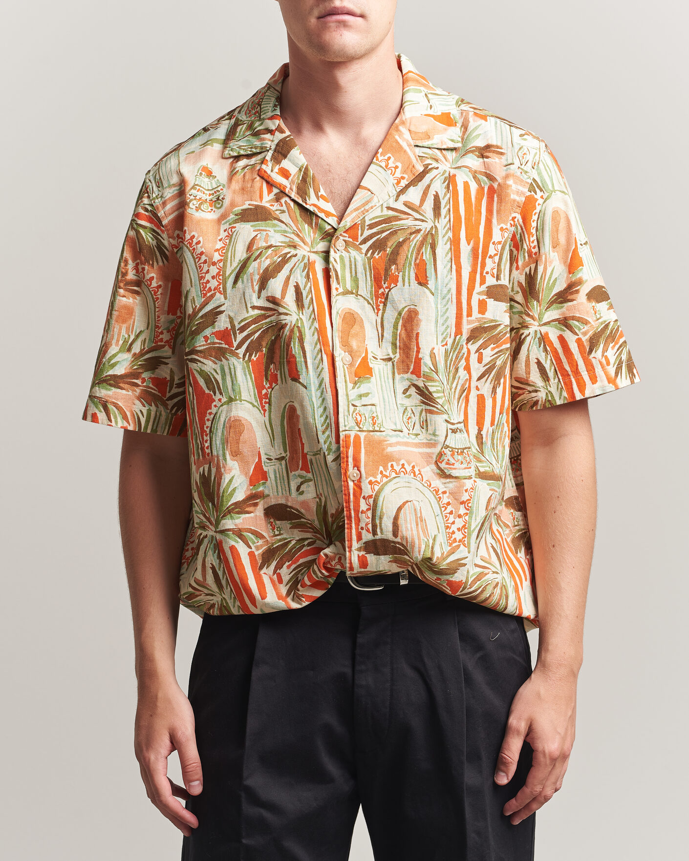 Herr | Skjortor | LES DEUX | Palm AOP Short Sleeve Shirt Multi