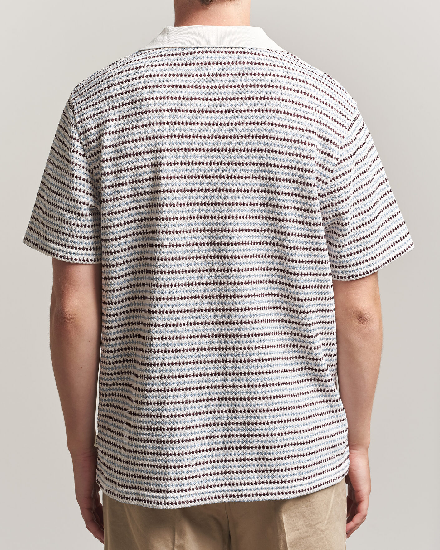 Herr | Pikéer | LES DEUX | Knitted Stripe Polo Eggnog White