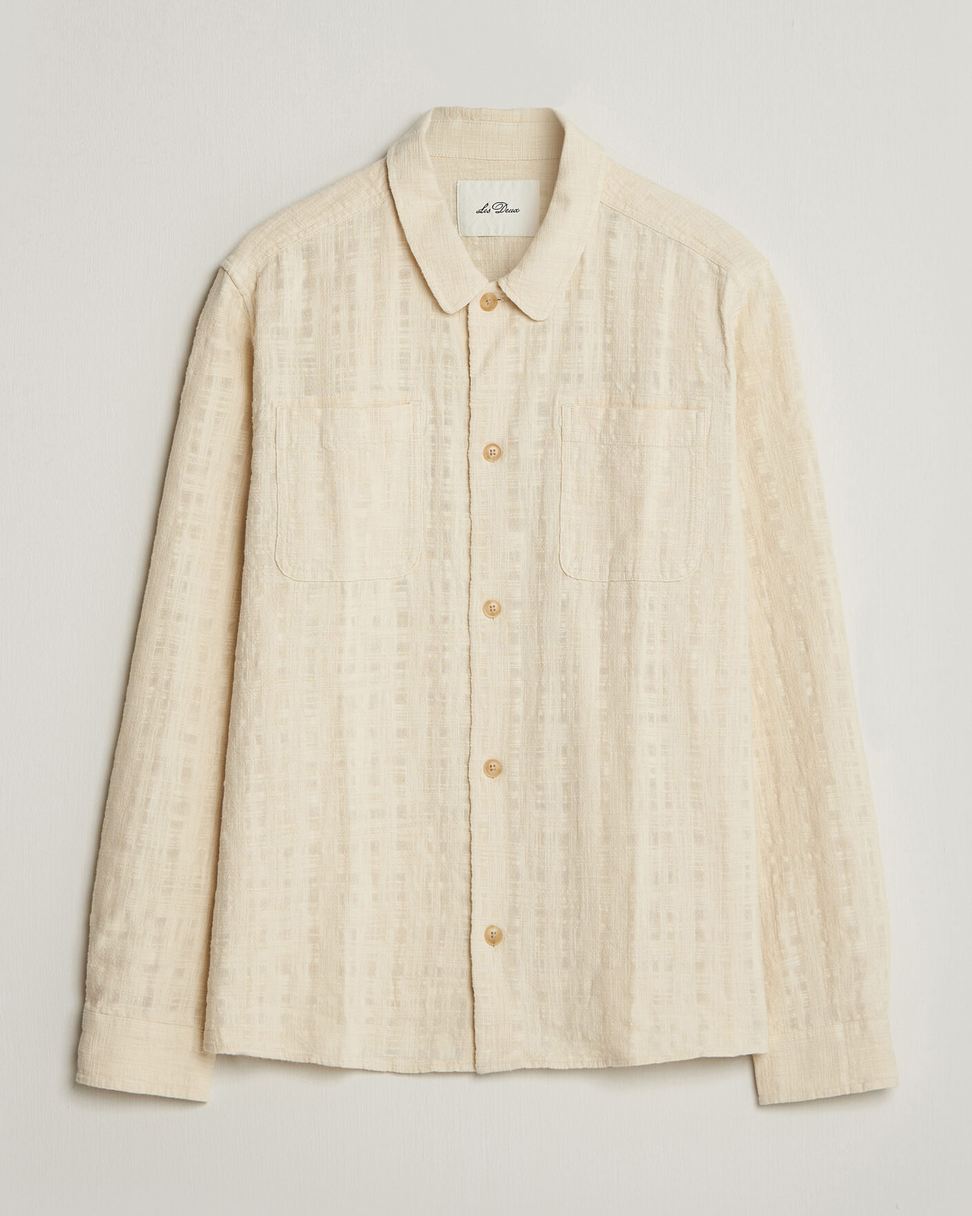 Herr | Skjortor | LES DEUX | Textured Slub Overshirt Ivory