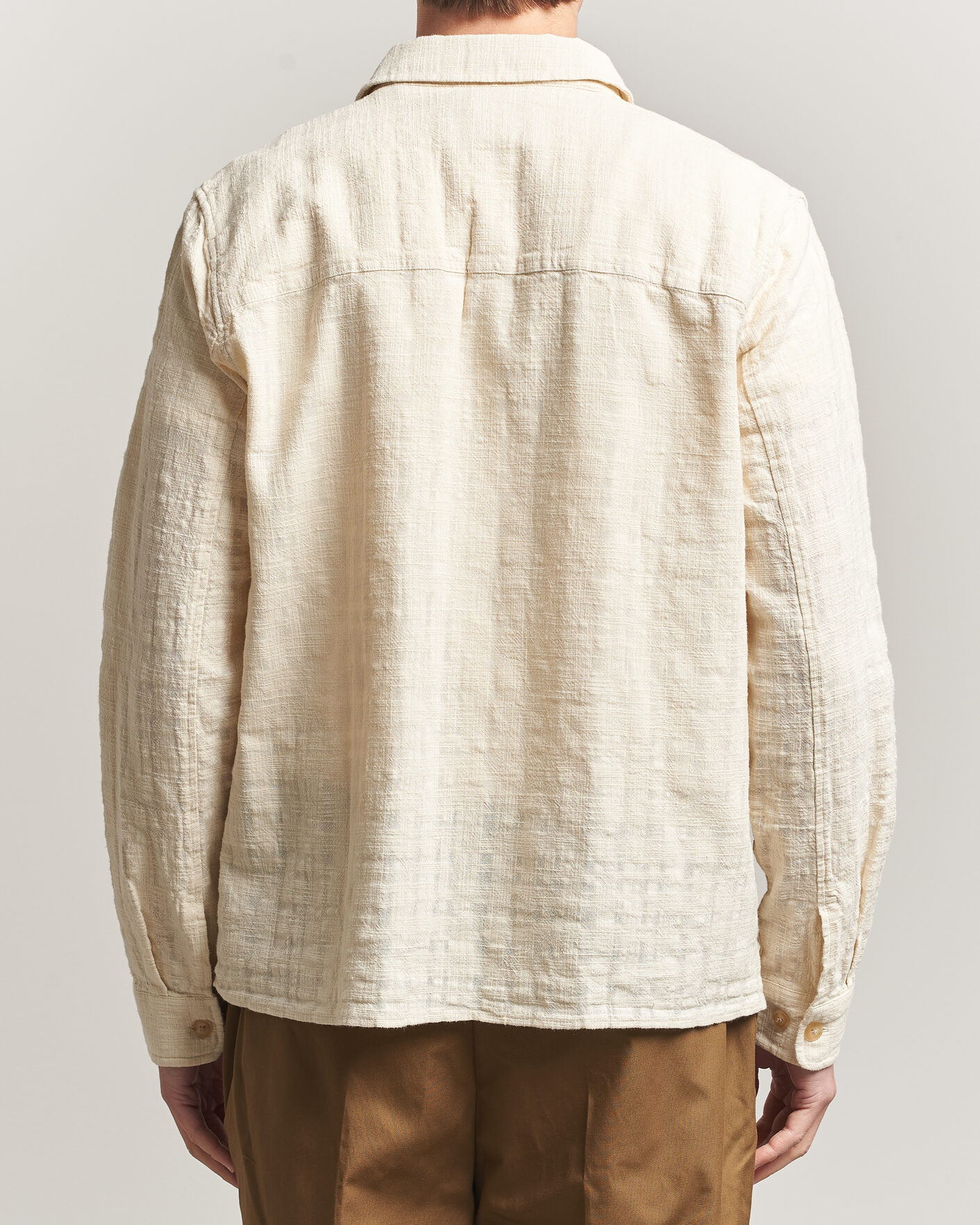 Herr | Skjortor | LES DEUX | Textured Slub Overshirt Ivory