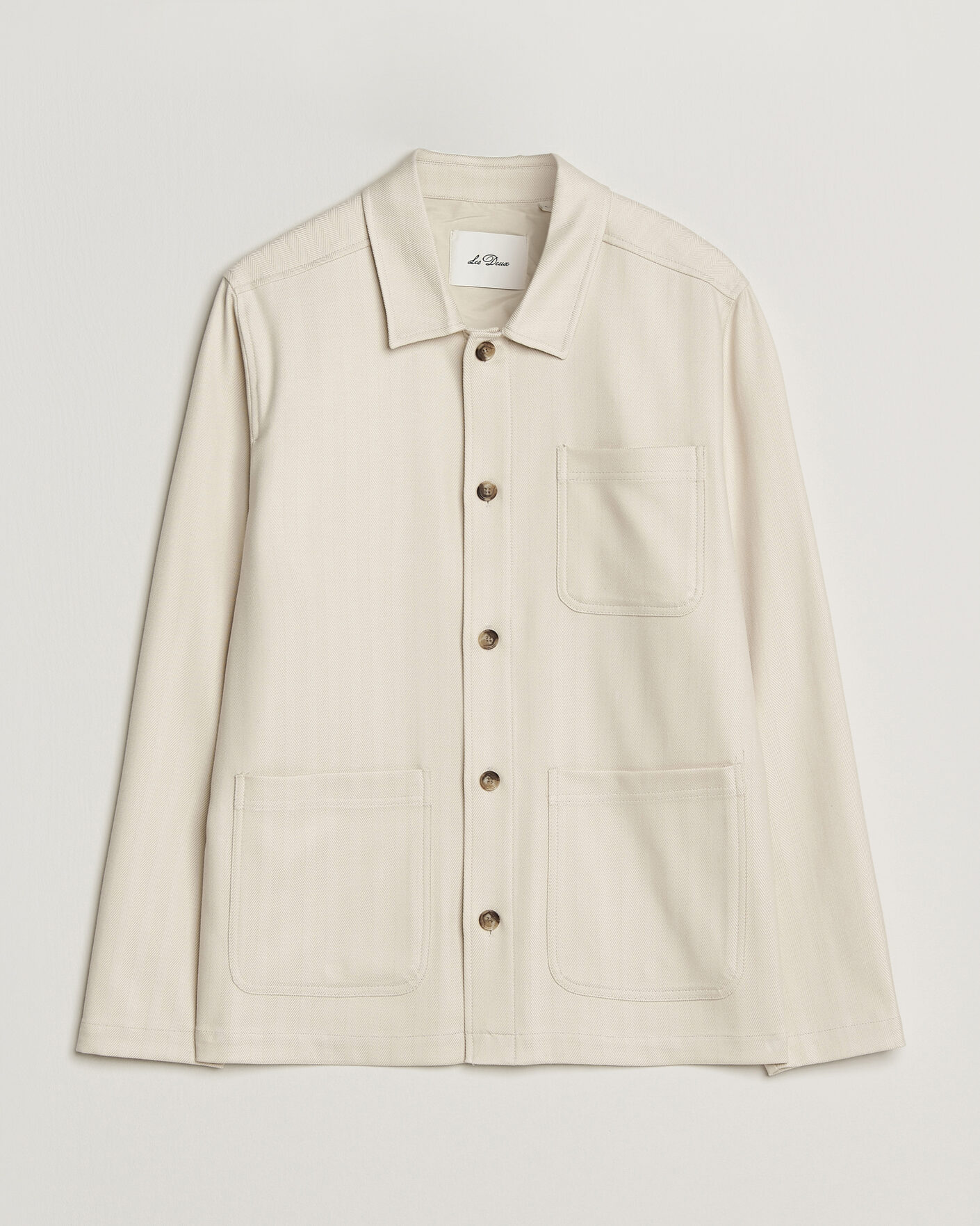 Herr | Skjortor | LES DEUX | Herringbone Overshirt Ivory