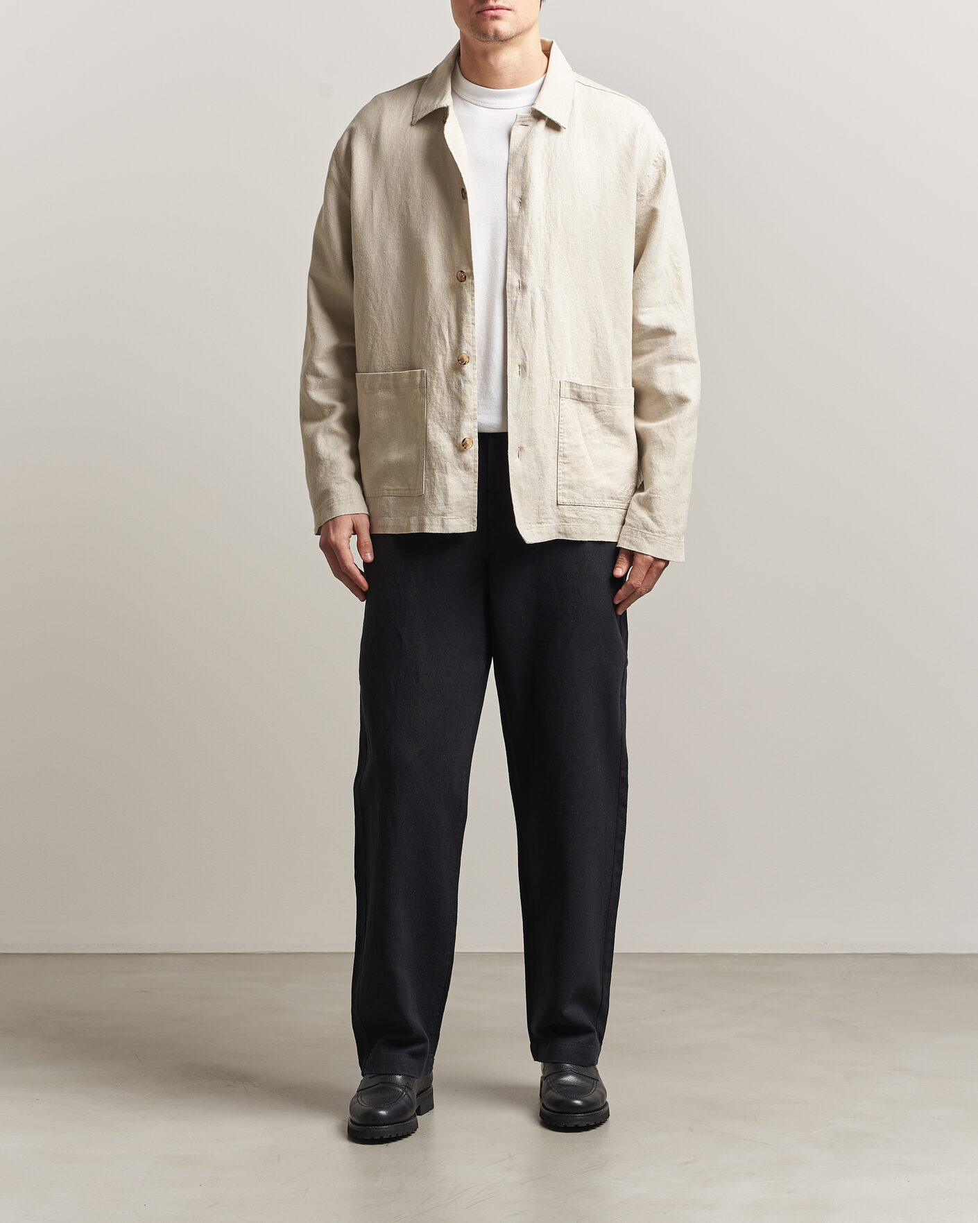 Herr | Skjortor | LES DEUX | Linen Overshirt Light Sand