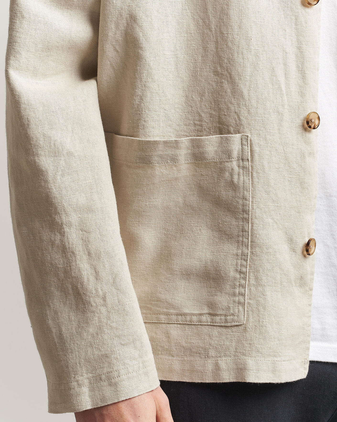Herr | Skjortor | LES DEUX | Linen Overshirt Light Sand
