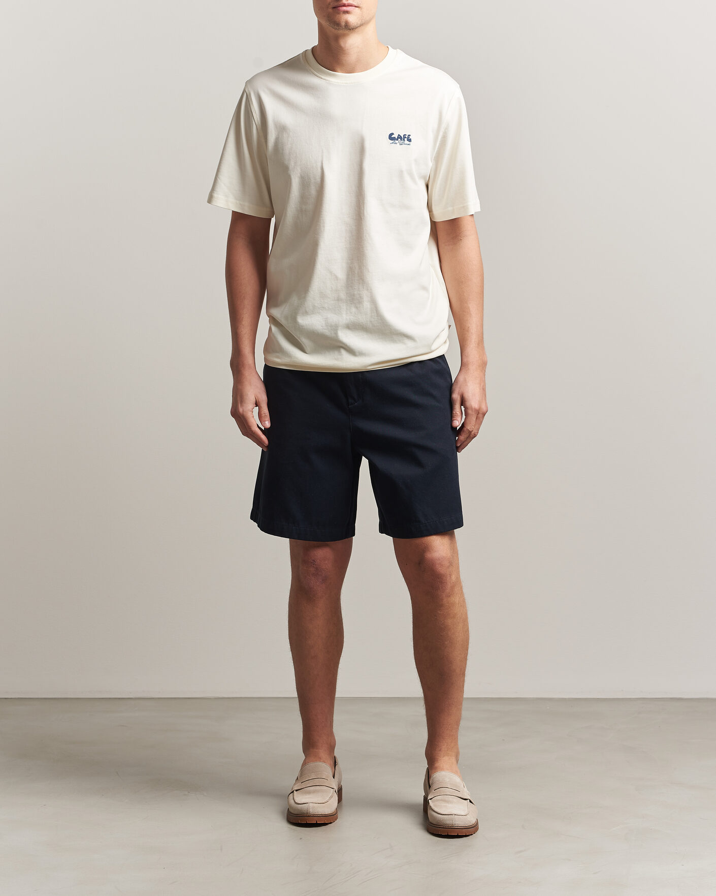 Herr | T-Shirts | LES DEUX | Café Backprint T-Shirt Light Ivory
