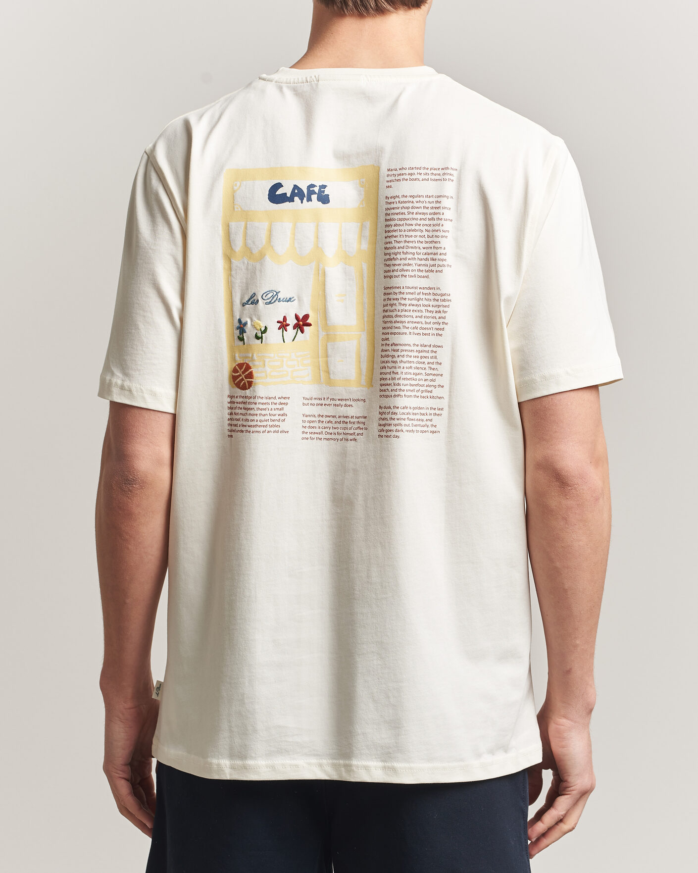Herr | T-Shirts | LES DEUX | Café Backprint T-Shirt Light Ivory