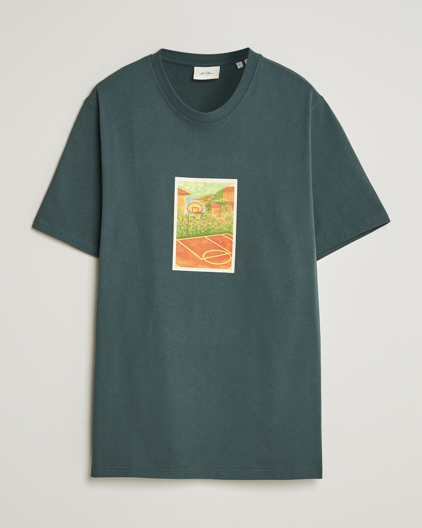 Herr | T-Shirts | LES DEUX | Court Printed T-Shirt Pine Green