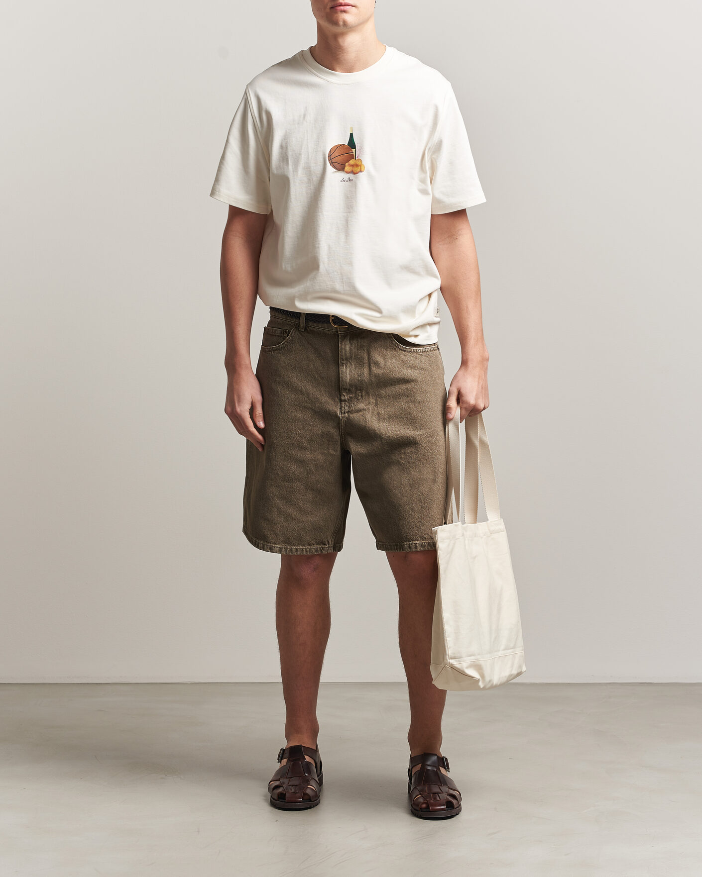 Herr | T-Shirts | LES DEUX | Lemons Printed T-Shirt Eggnog White